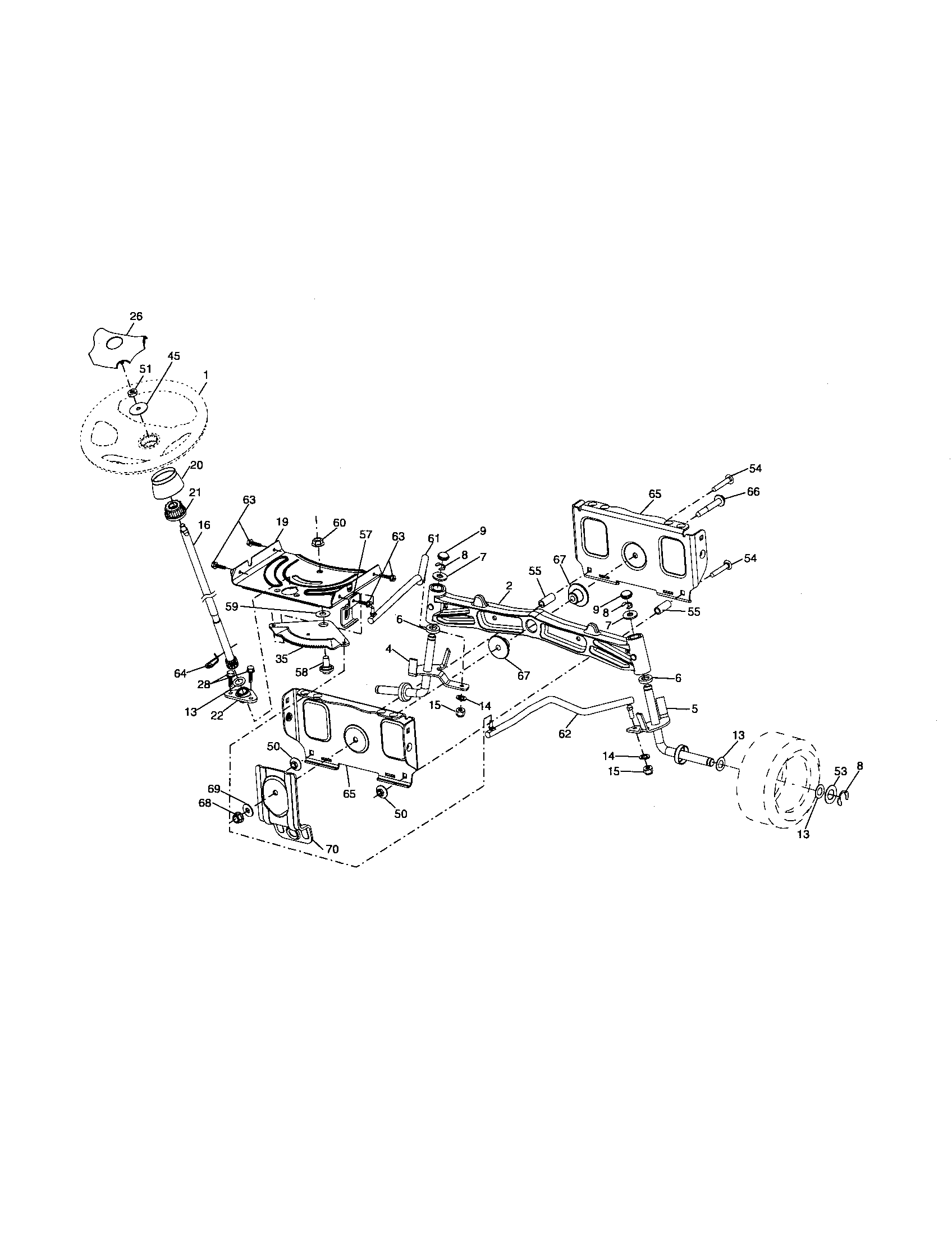 Poulan 96042001000 steering assembly diagram