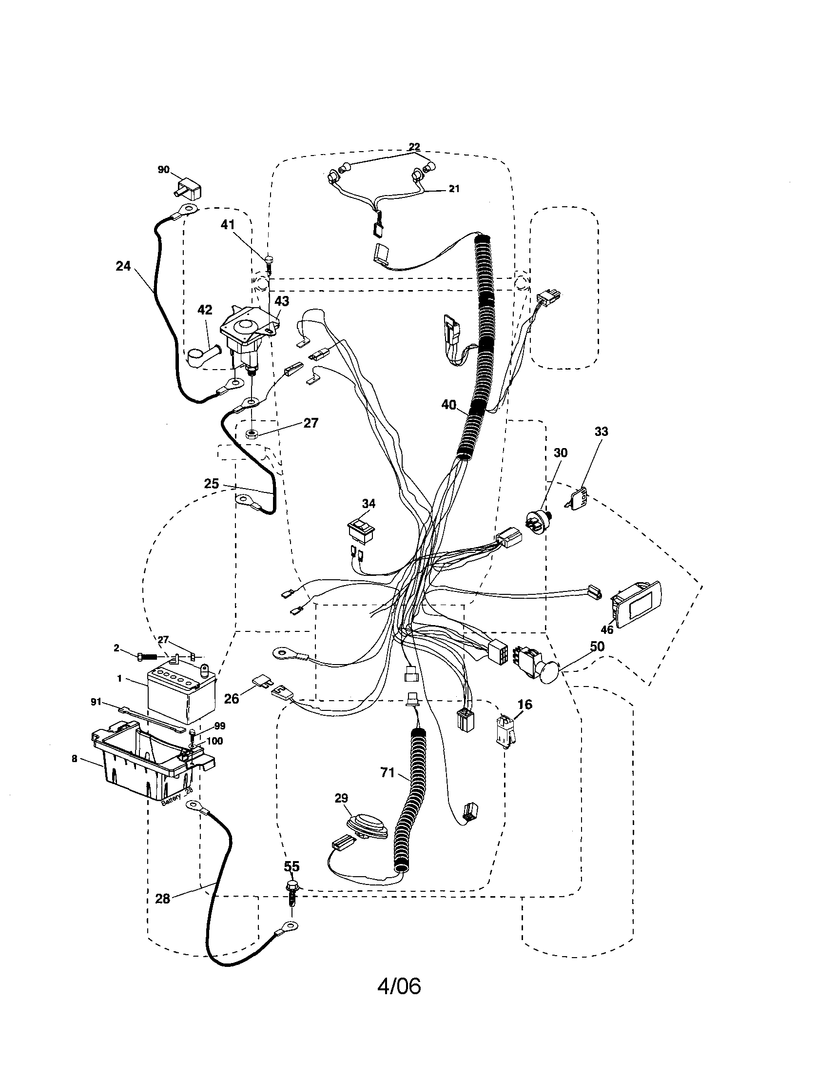 Poulan 96042002900 electrical diagram
