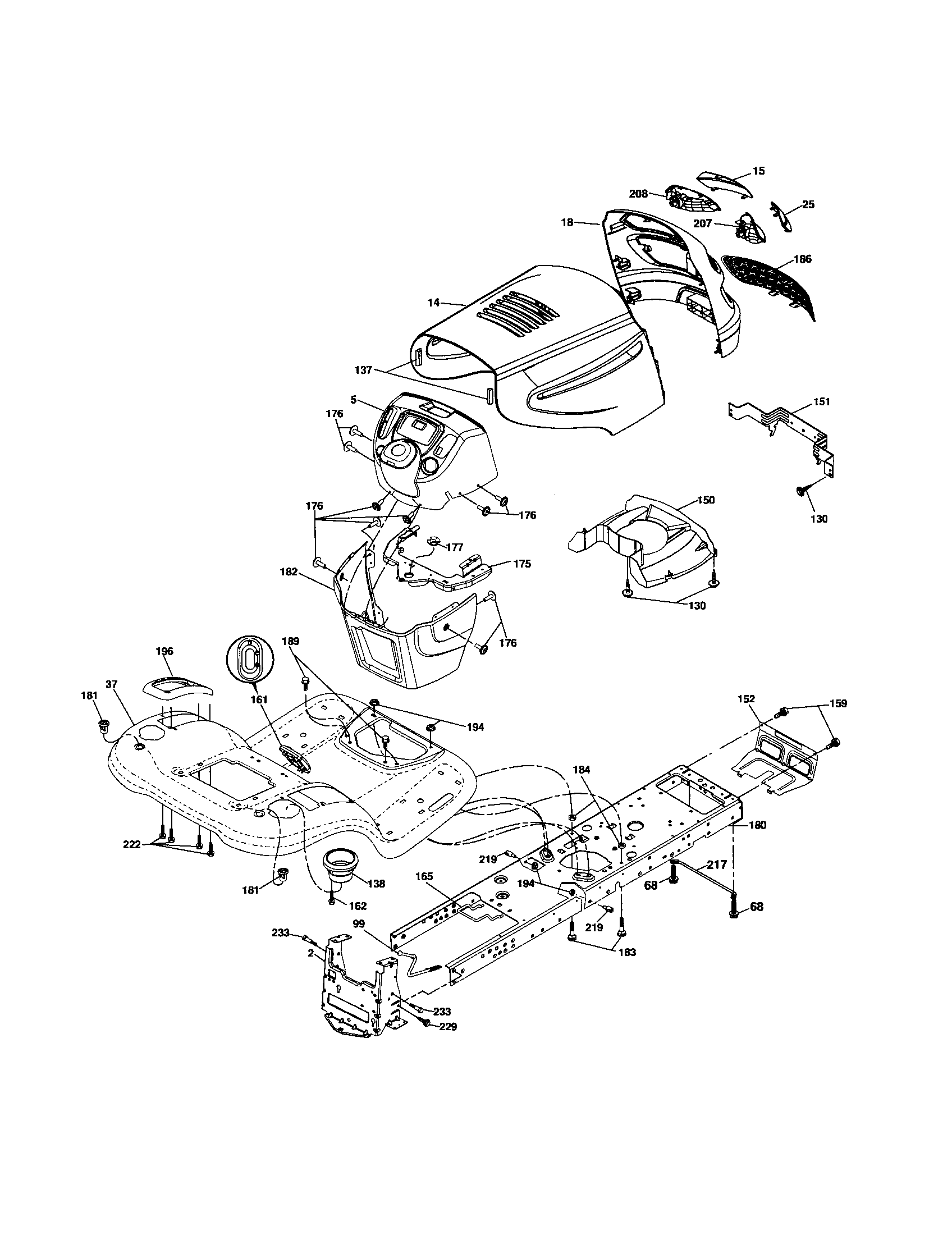 Poulan 96042002900 chassis diagram