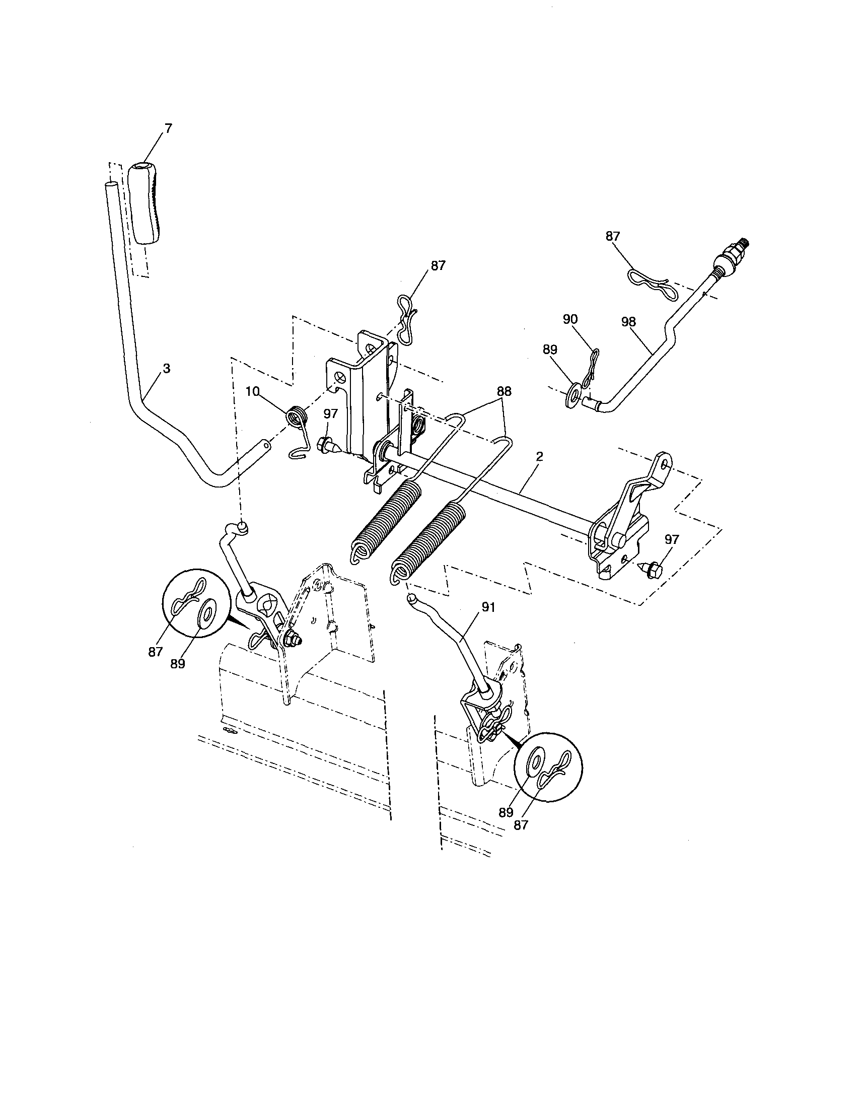 Poulan 96042002900 mower lift diagram