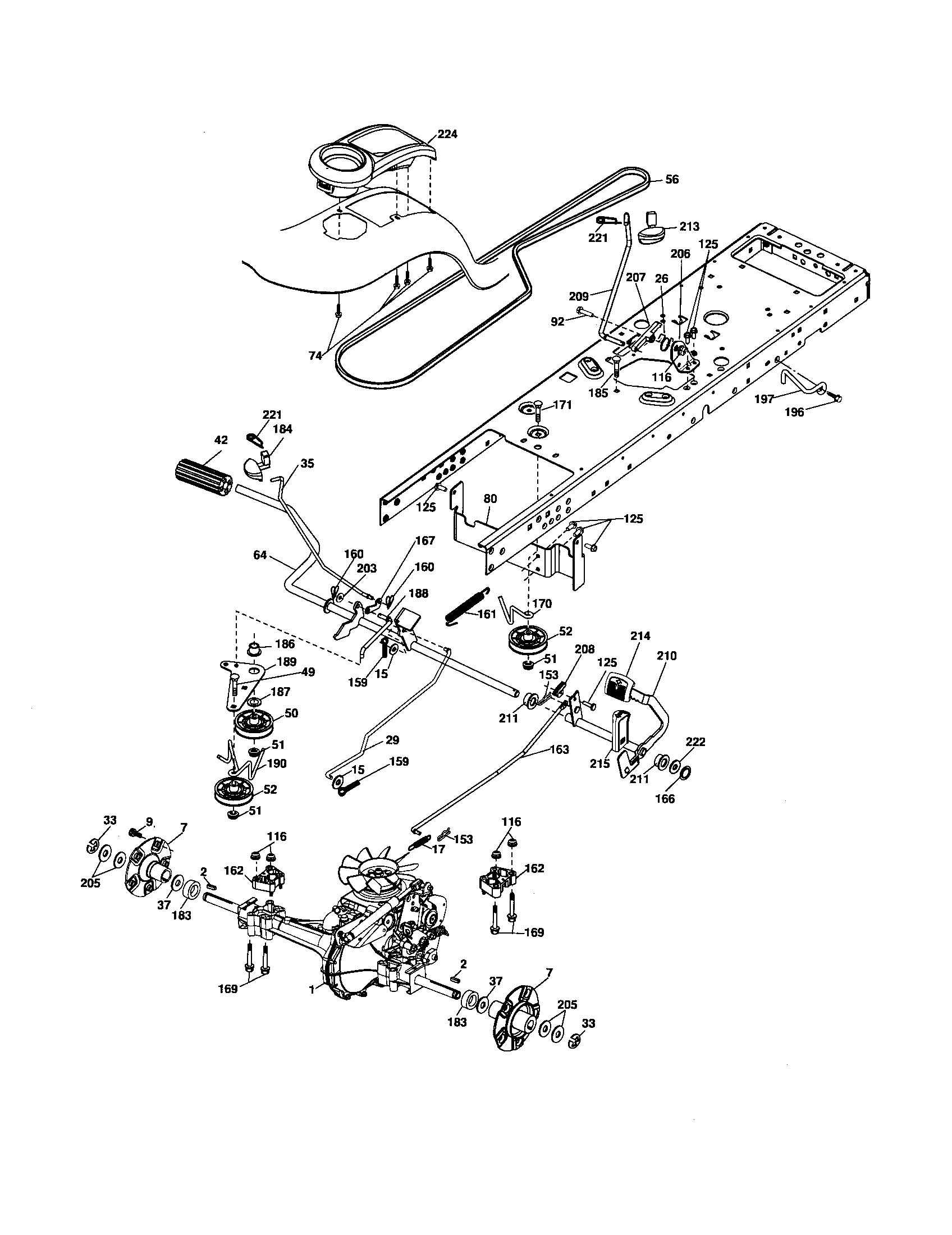 Poulan PBGT22H48 drive diagram