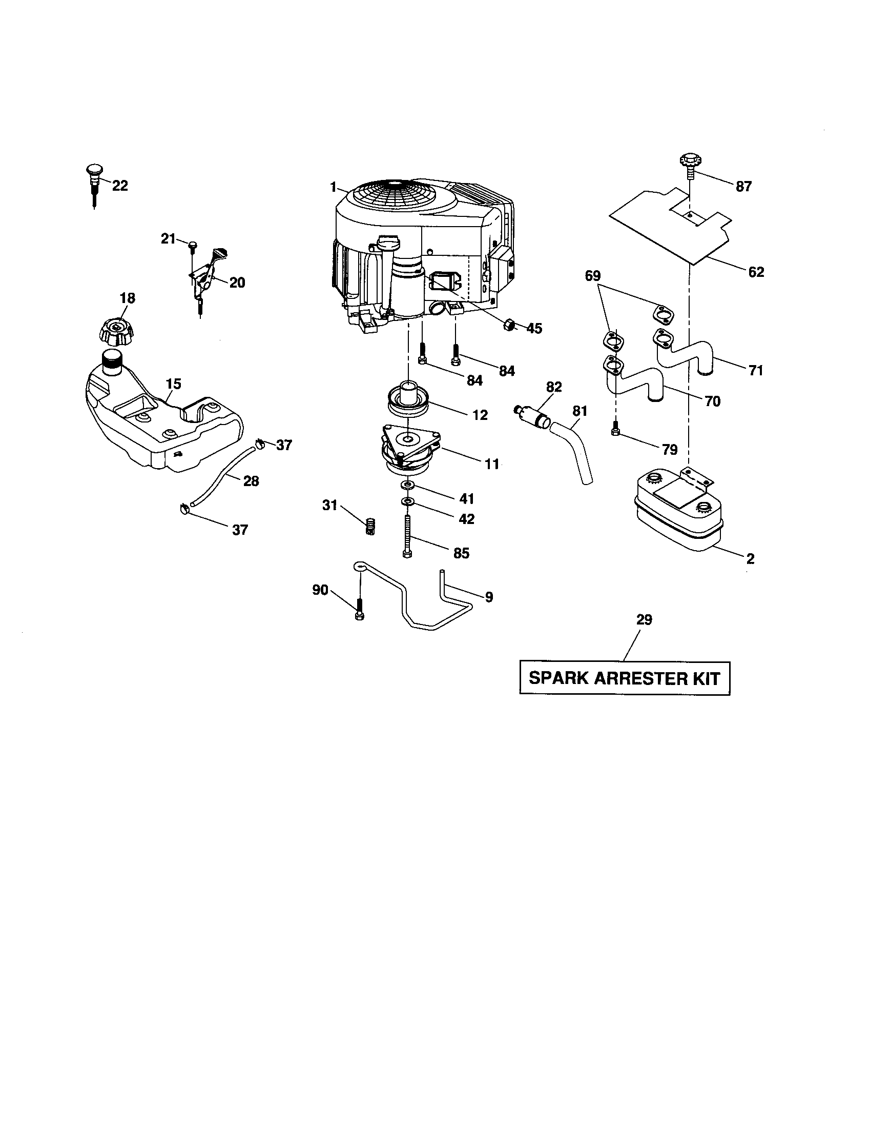 Poulan PBGT22H48 engine diagram
