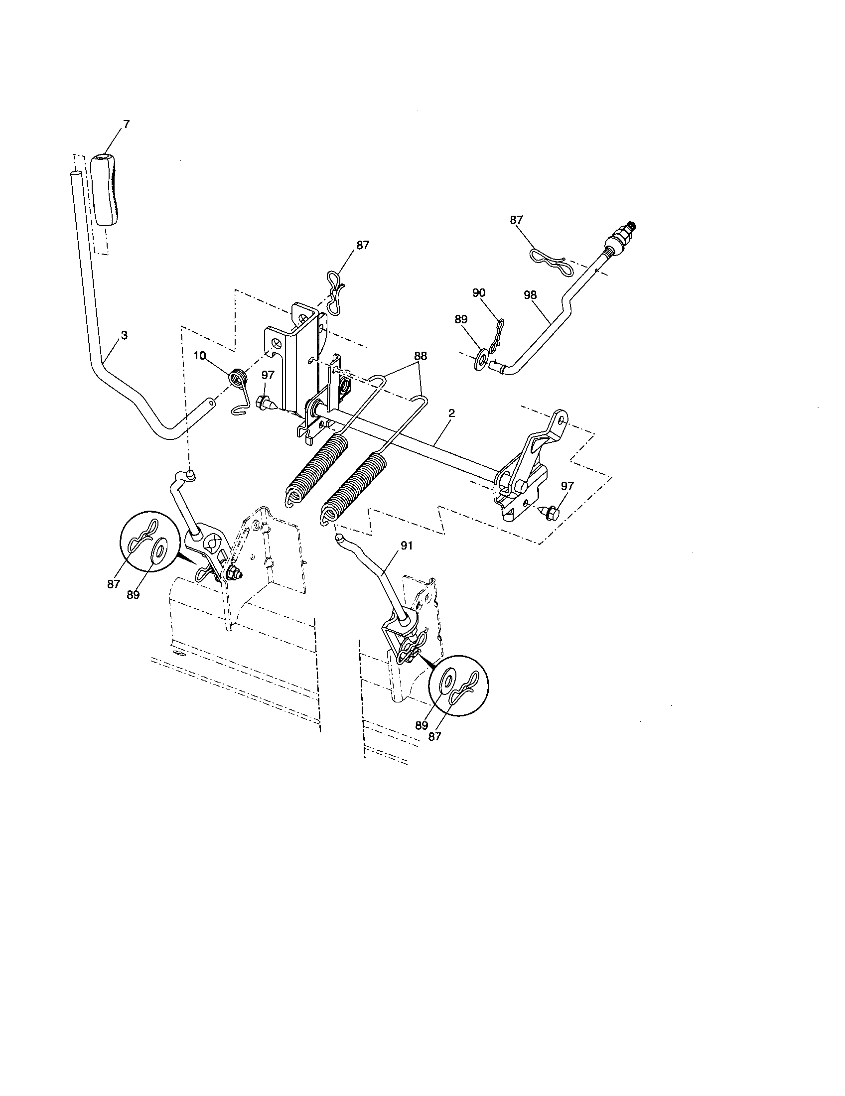 Poulan PBGT22H48 mower lift diagram