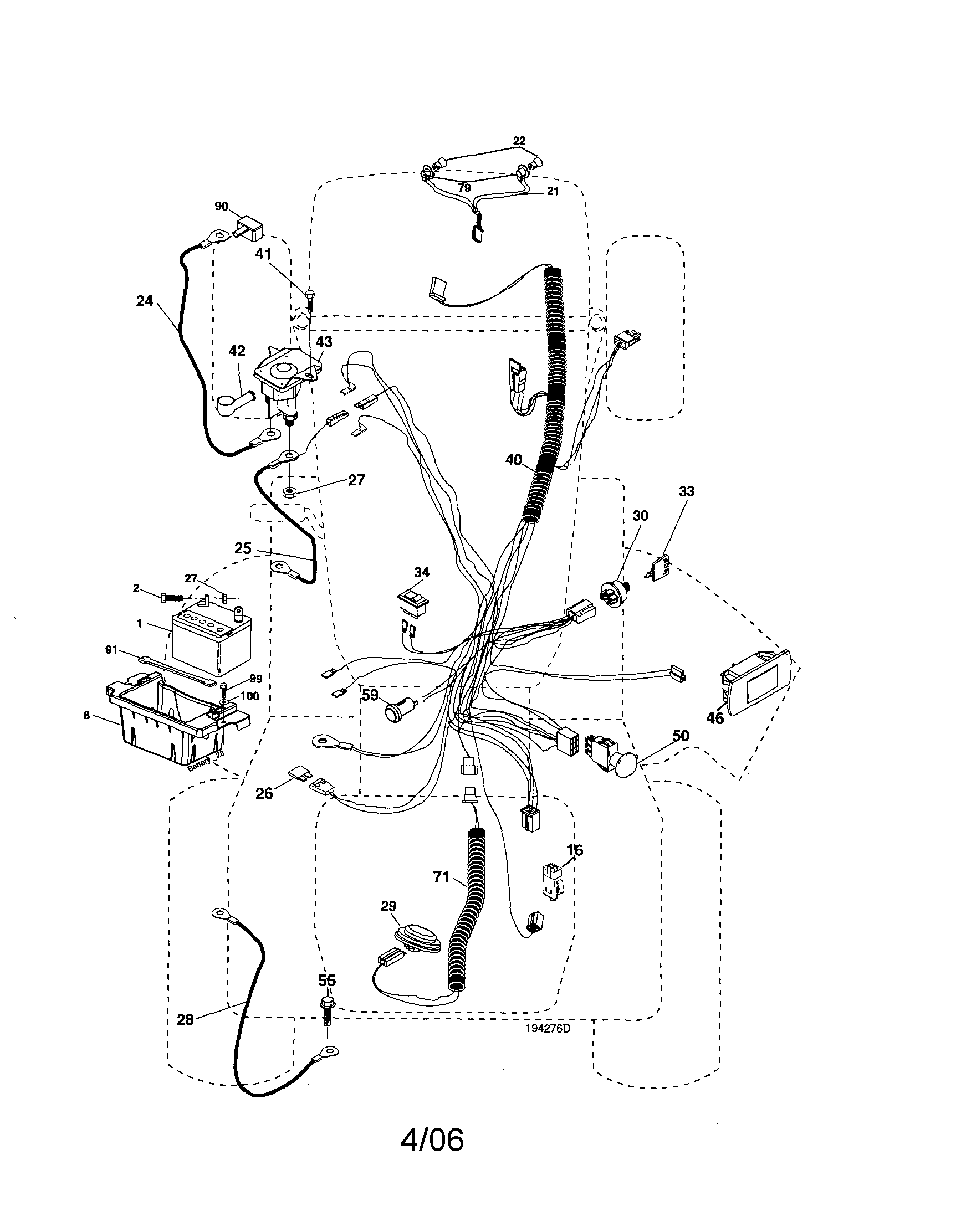Poulan PBGT22H54 electrical diagram