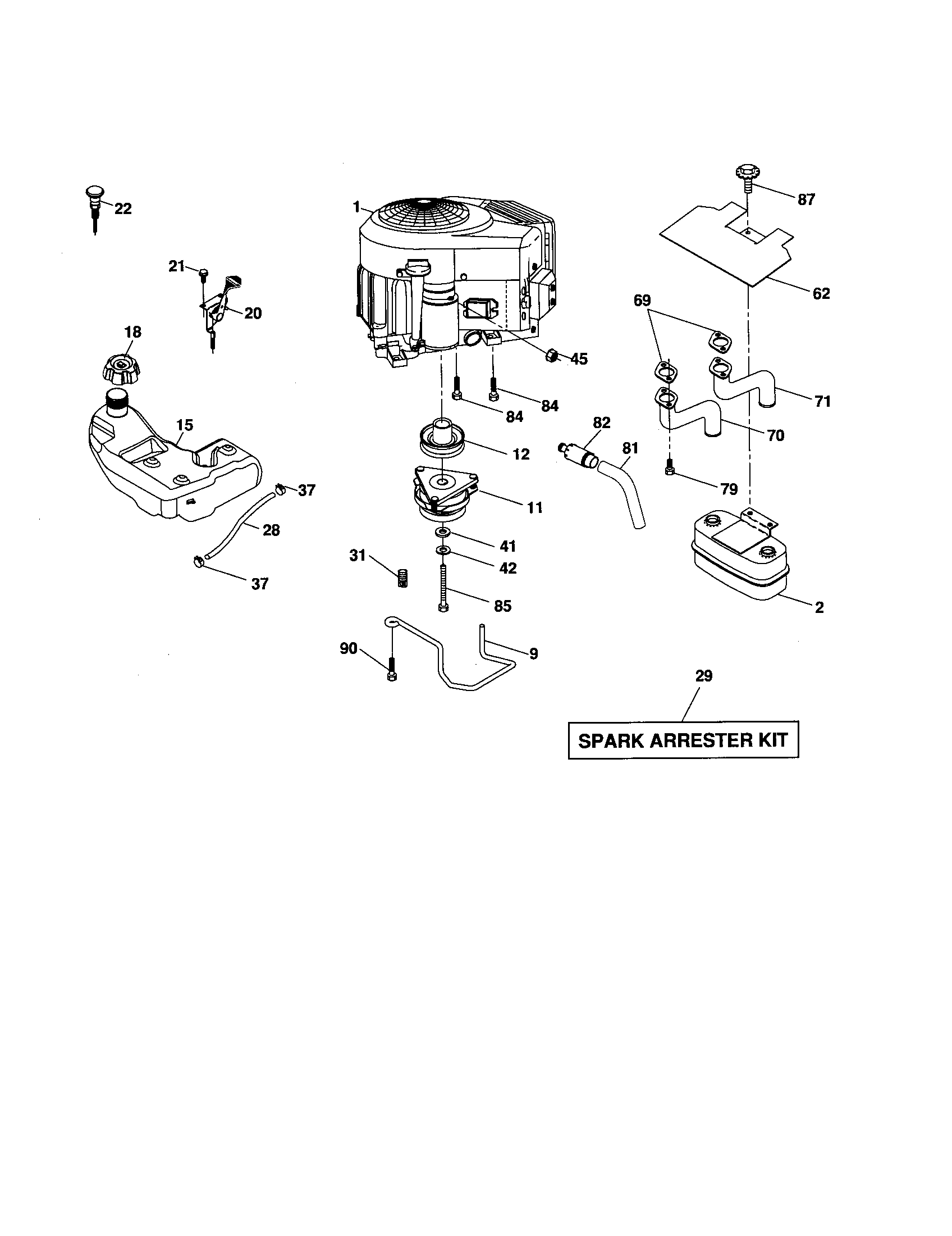 Poulan PBGT22H54 engine diagram