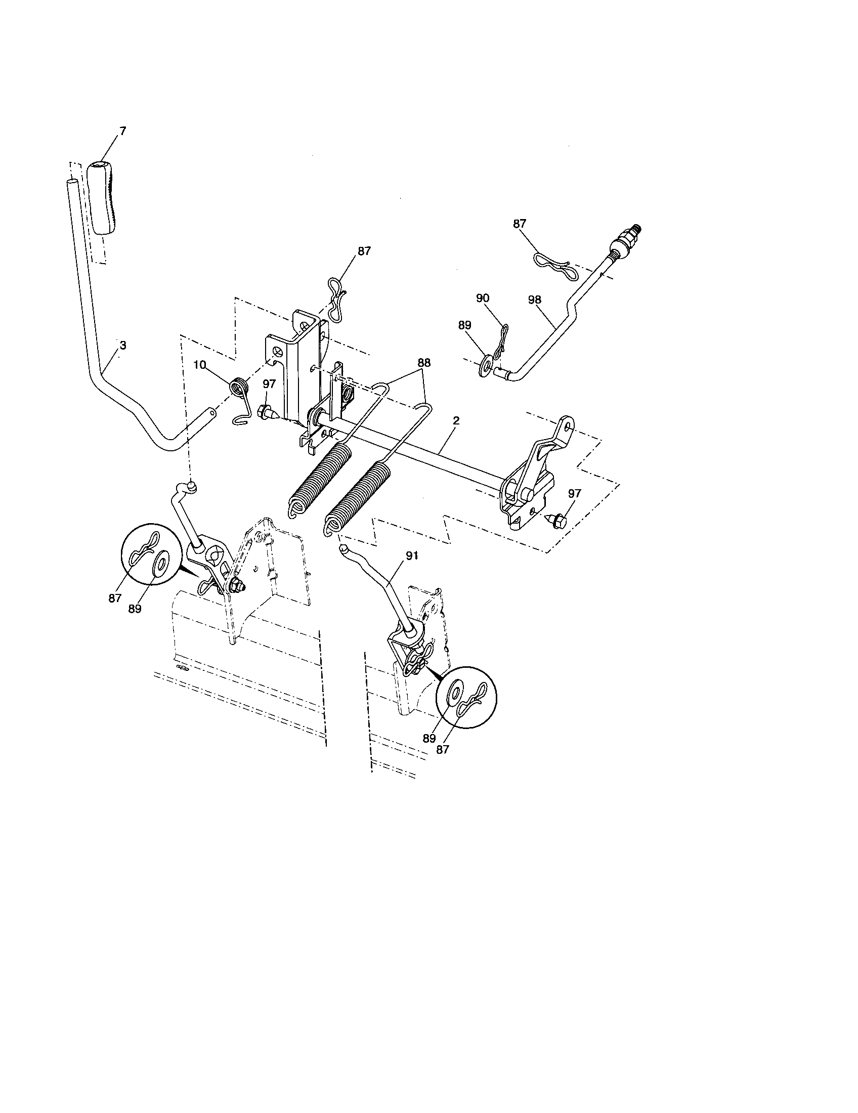 Poulan PBGT22H54 mower lift diagram