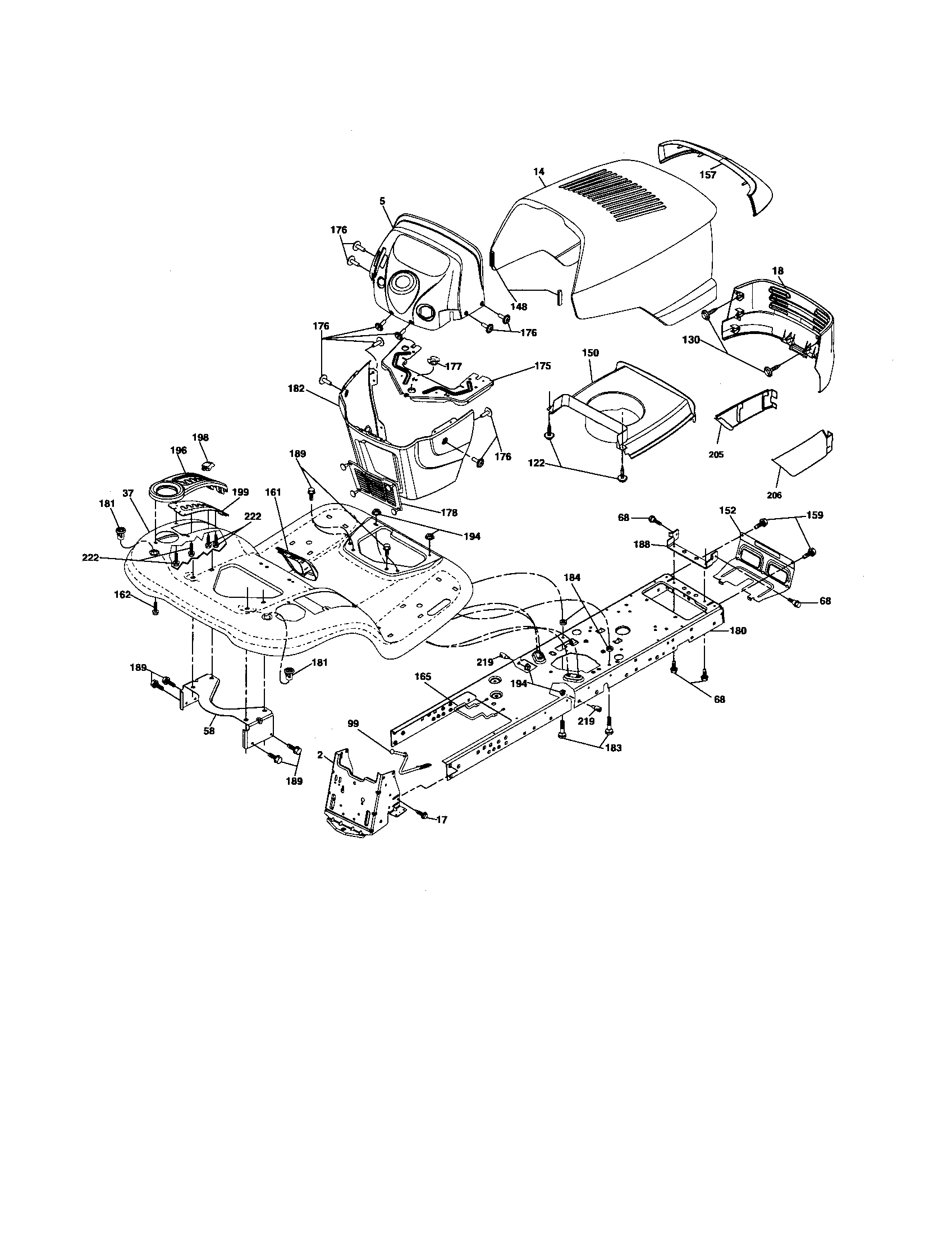 Poulan 96042000700 chassis diagram