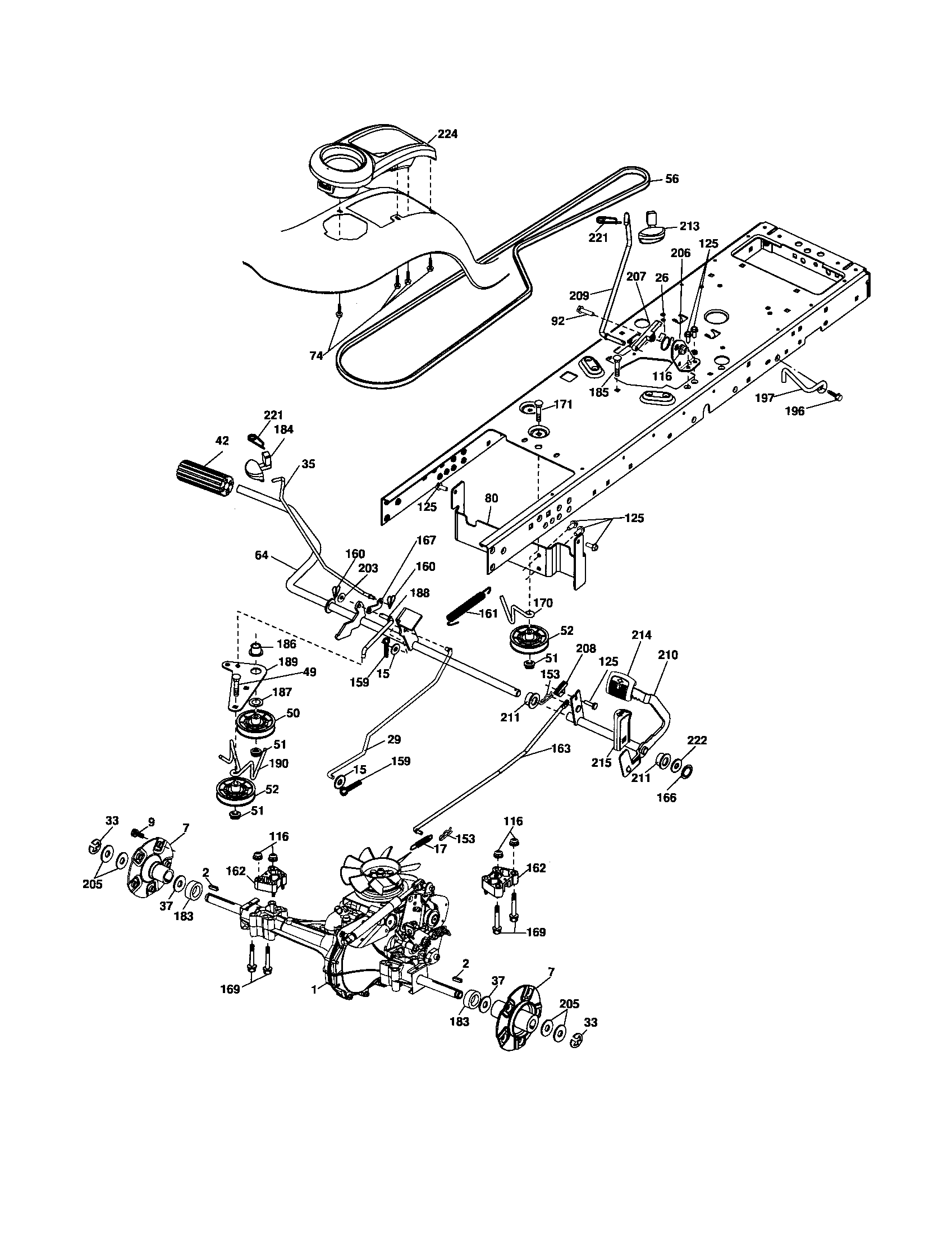 Poulan 96042000700 drive diagram