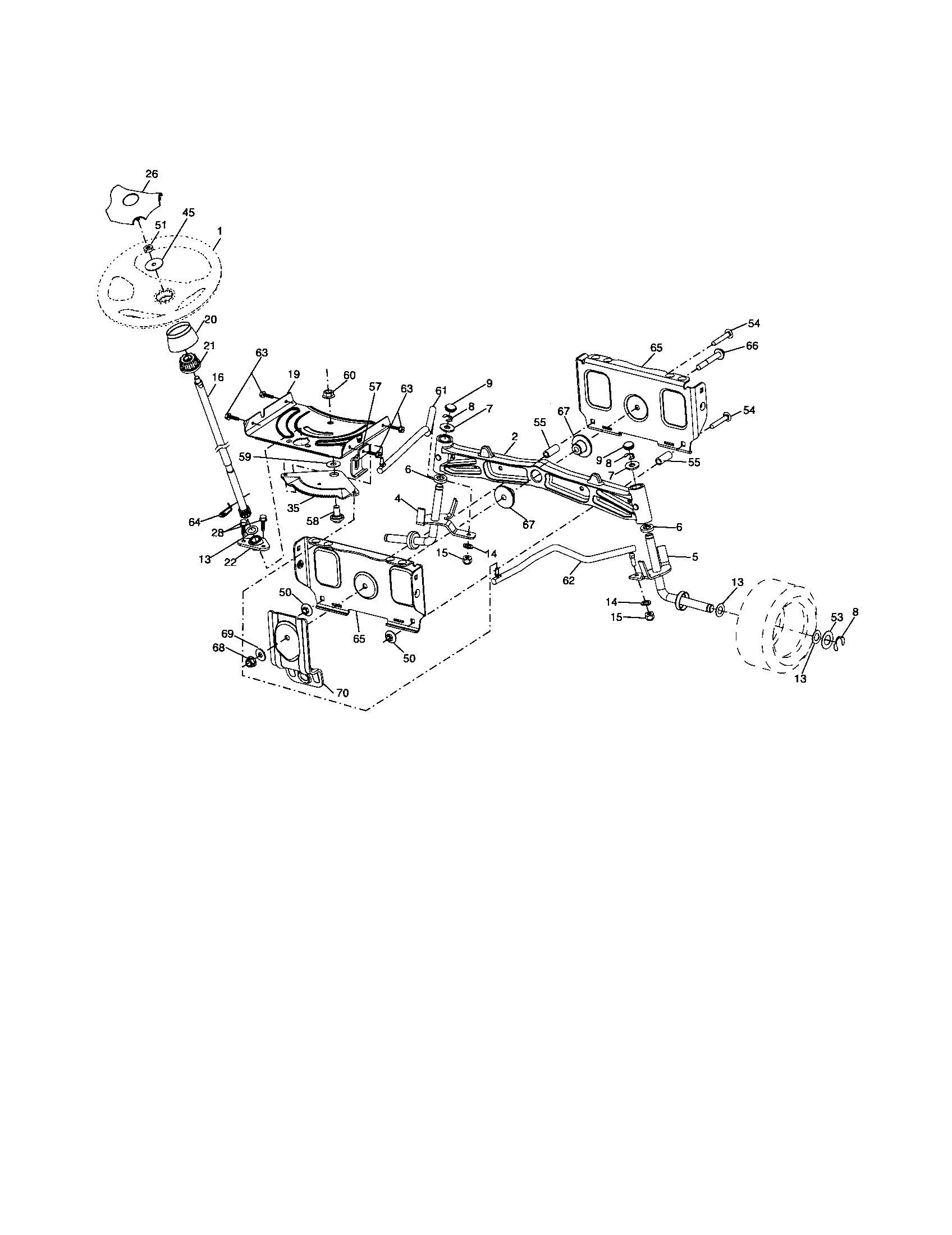 Poulan 96042000700 steering assembly diagram