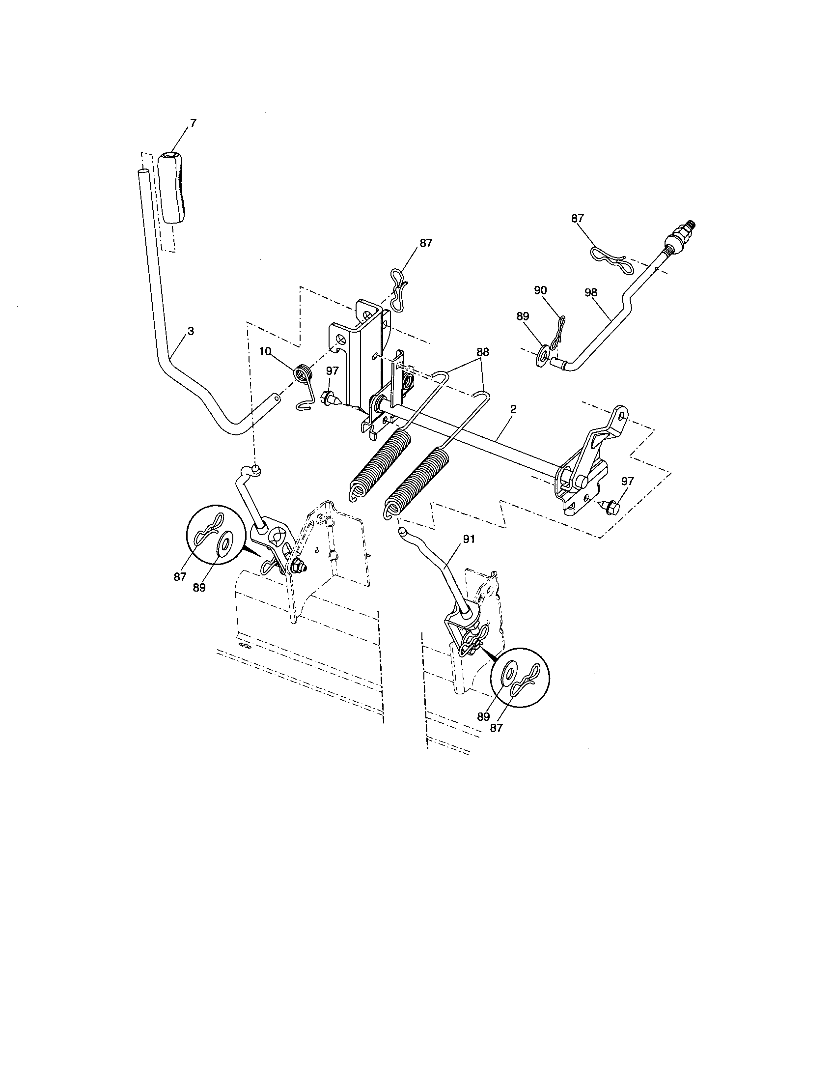 Poulan 96042000700 mower lift diagram
