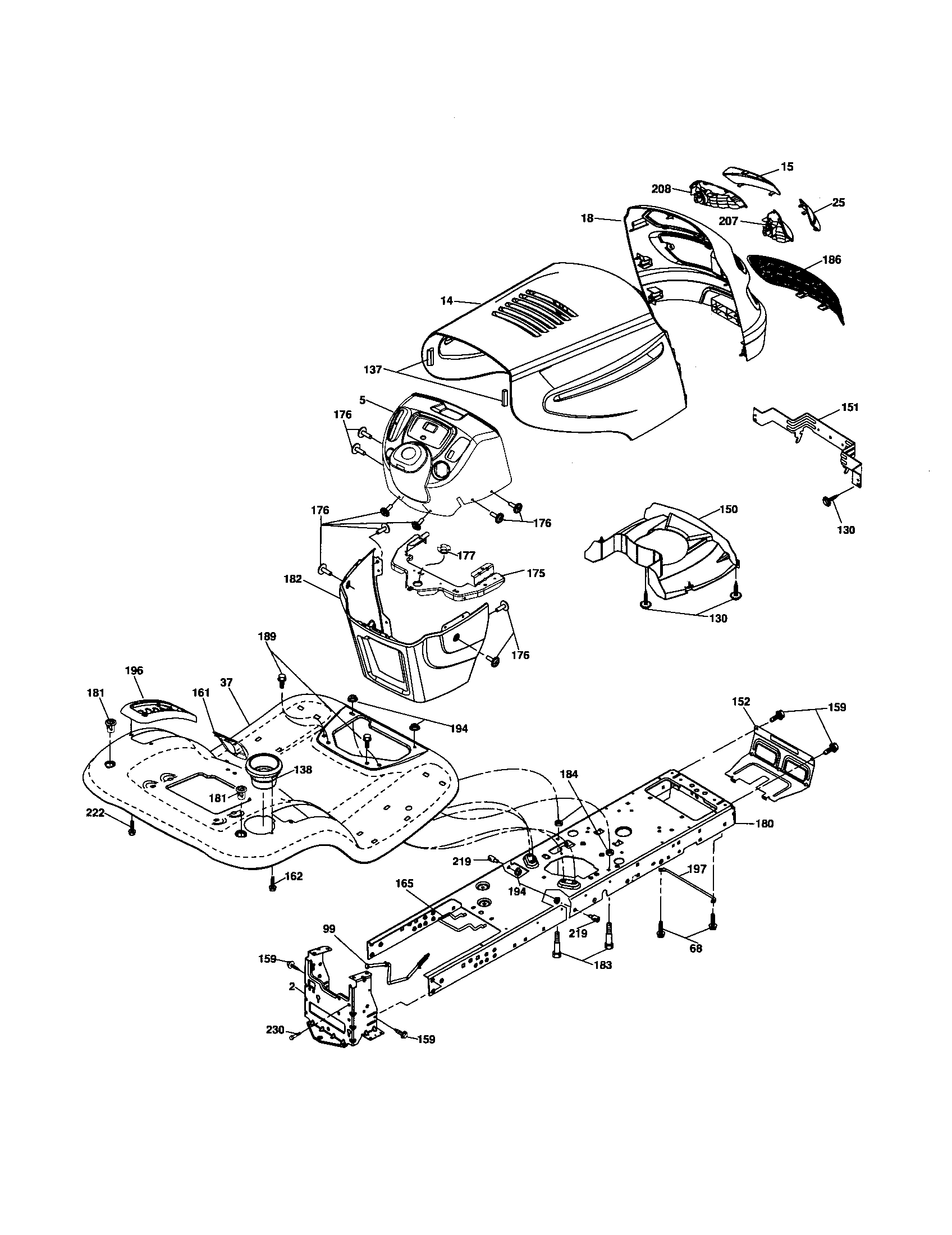 Poulan XT22H48YT chassis diagram