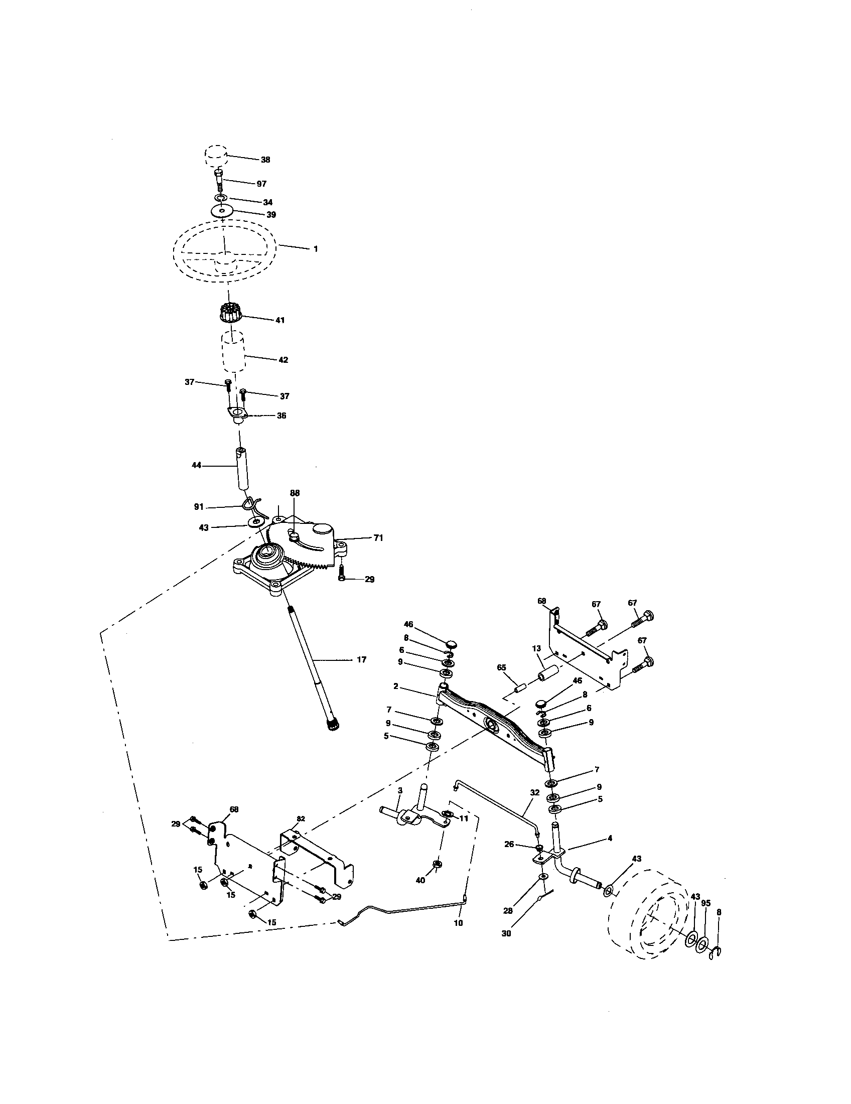 Poulan 96012006000 steering assembly diagram