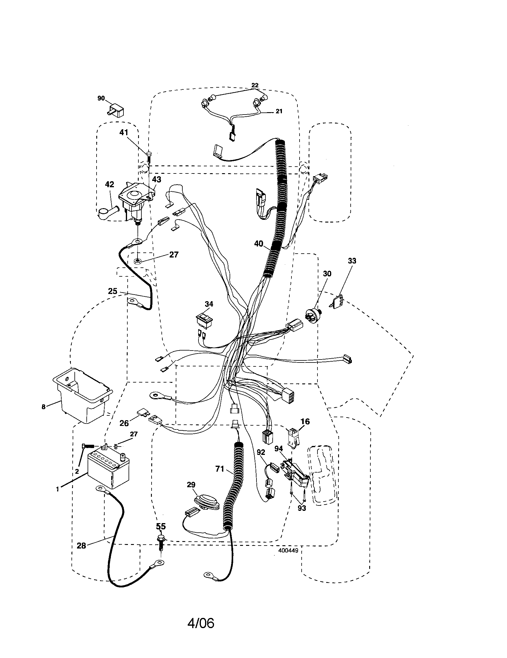 Poulan XT19H42YT electrical diagram
