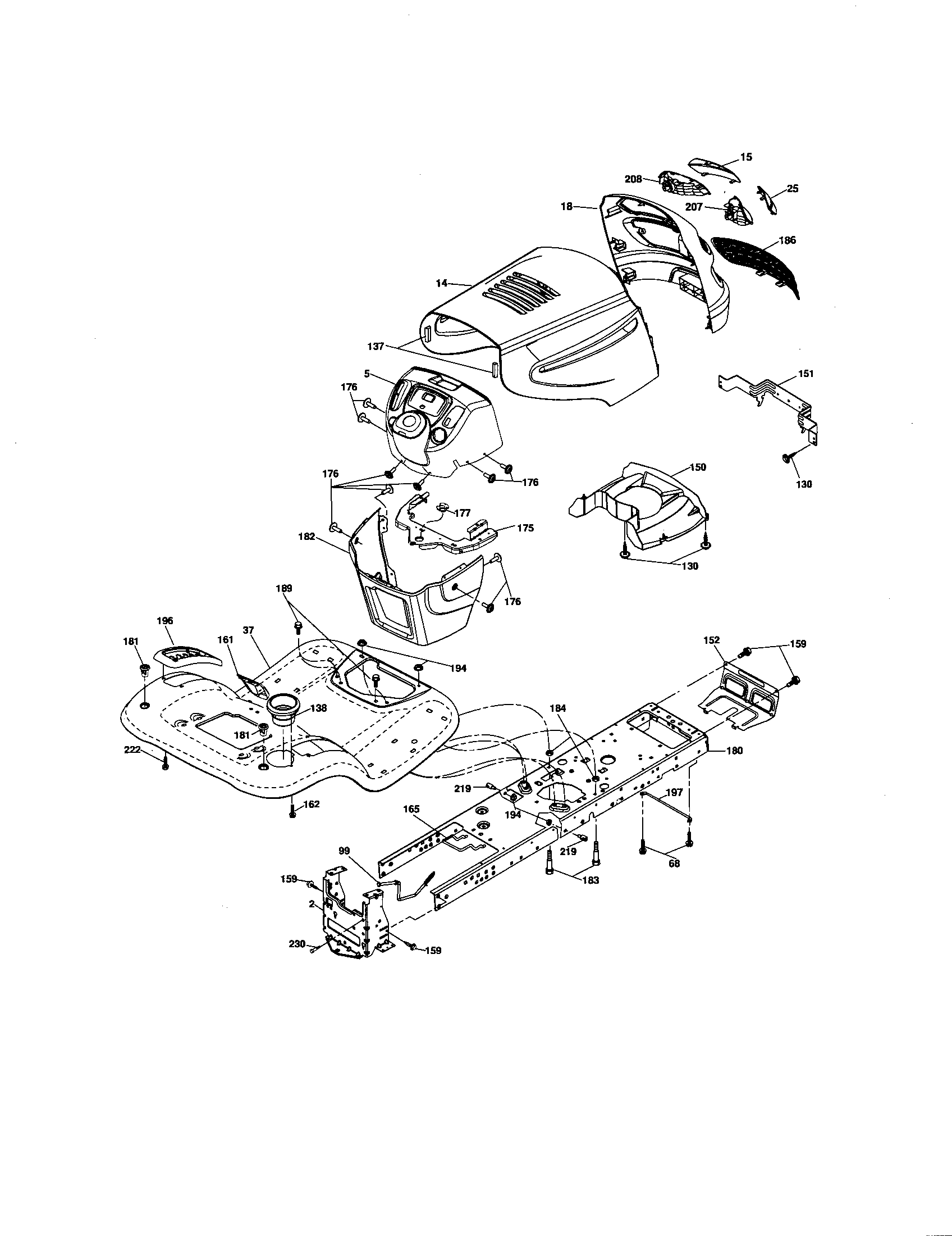 Poulan XT22H42YT chassis diagram