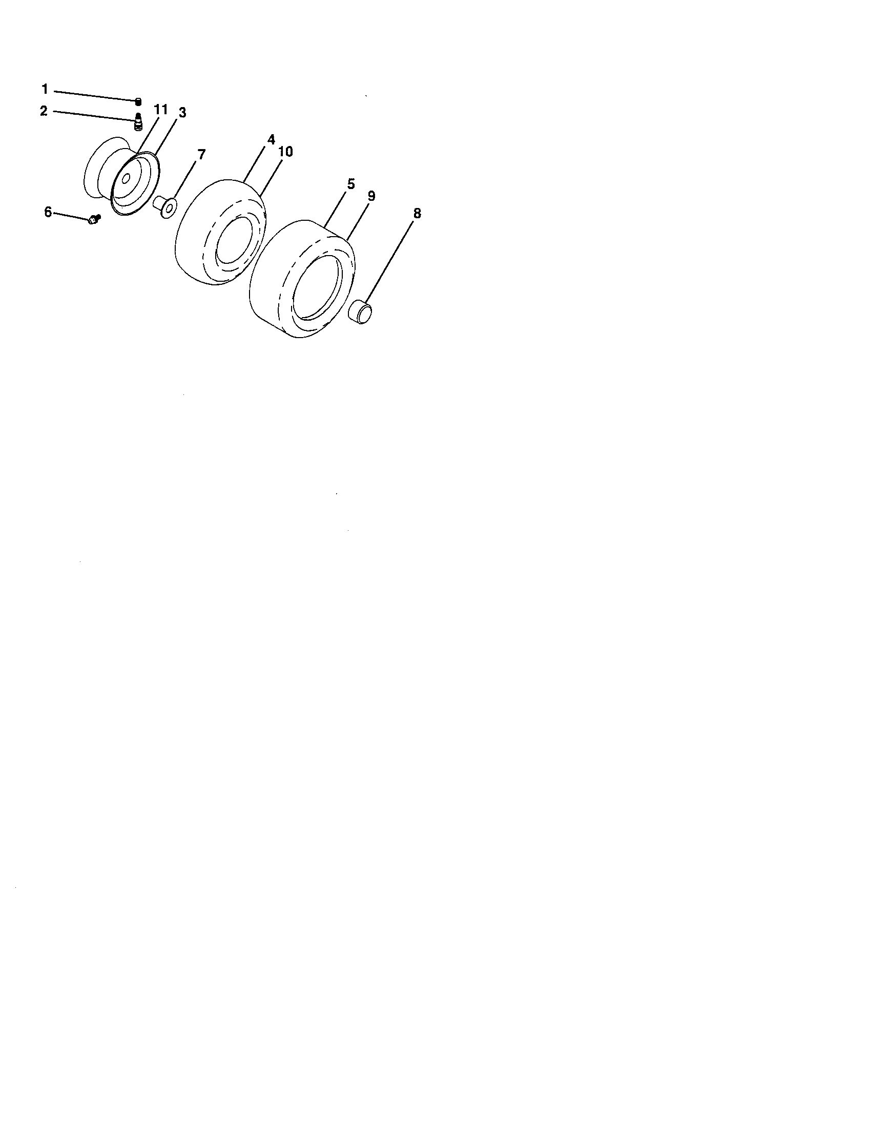 Poulan XT22H42YT wheels and tires diagram