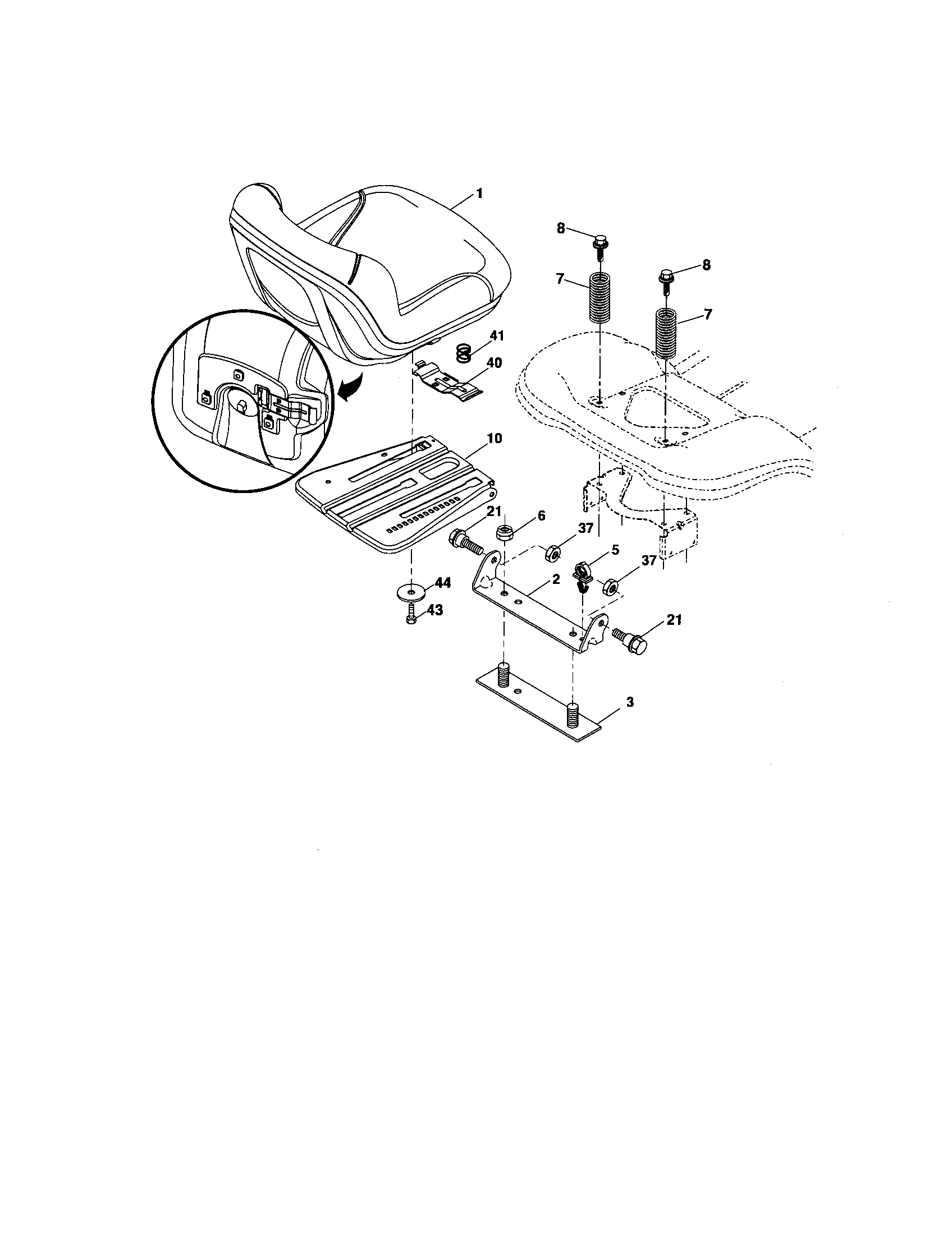Craftsman 917276641 seat assembly diagram