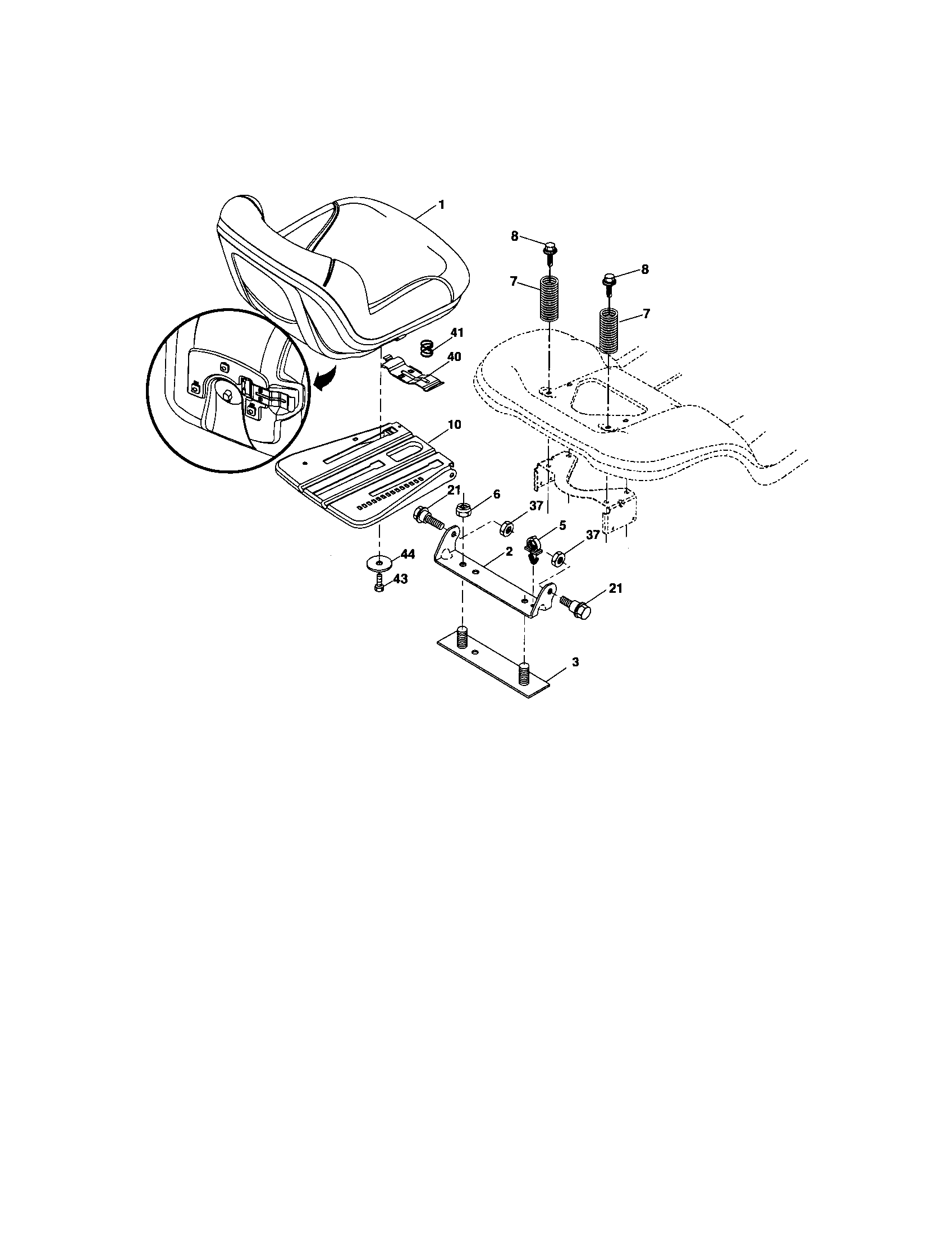 Craftsman 917276683 seat assembly diagram