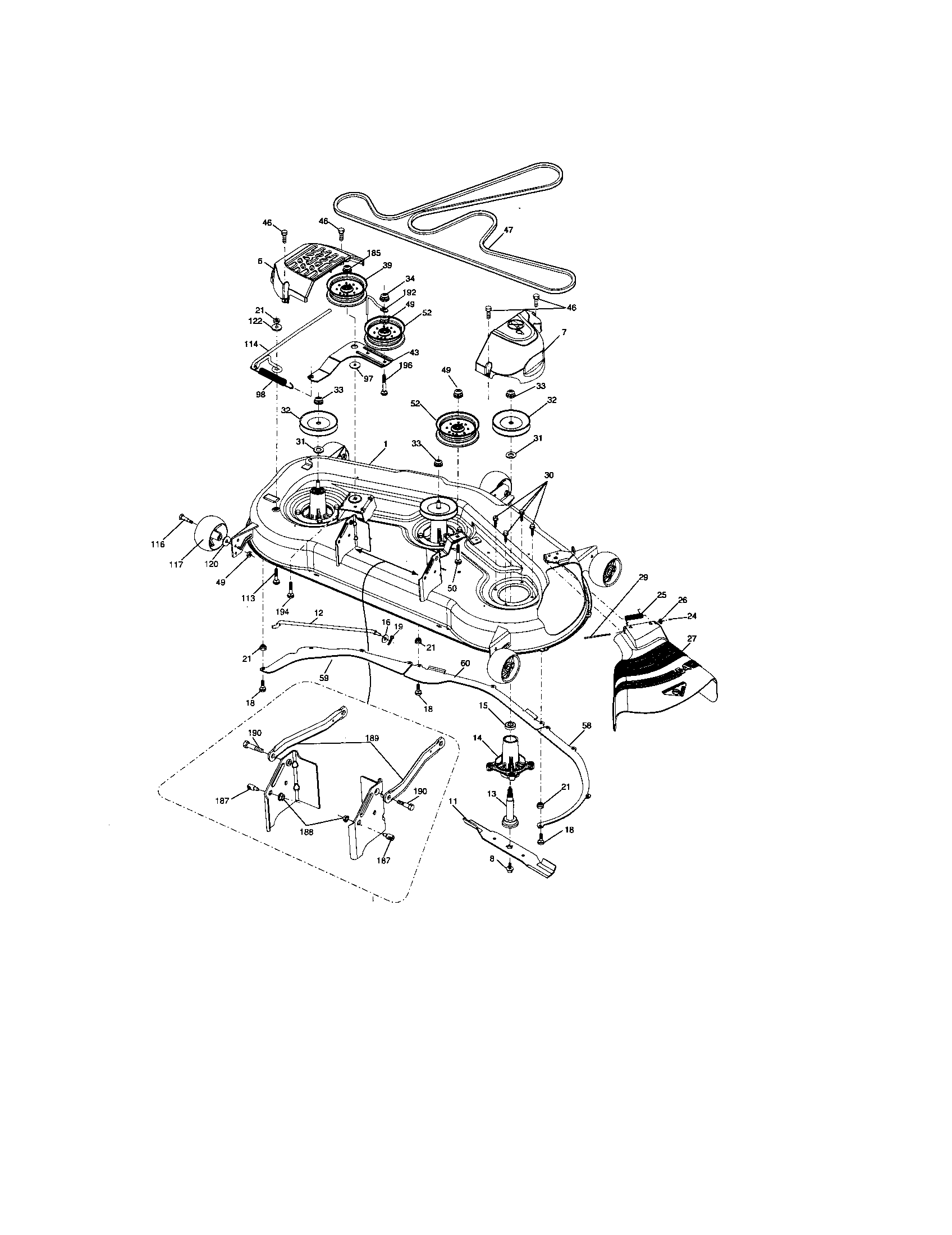 Craftsman 917276901 mower deck diagram