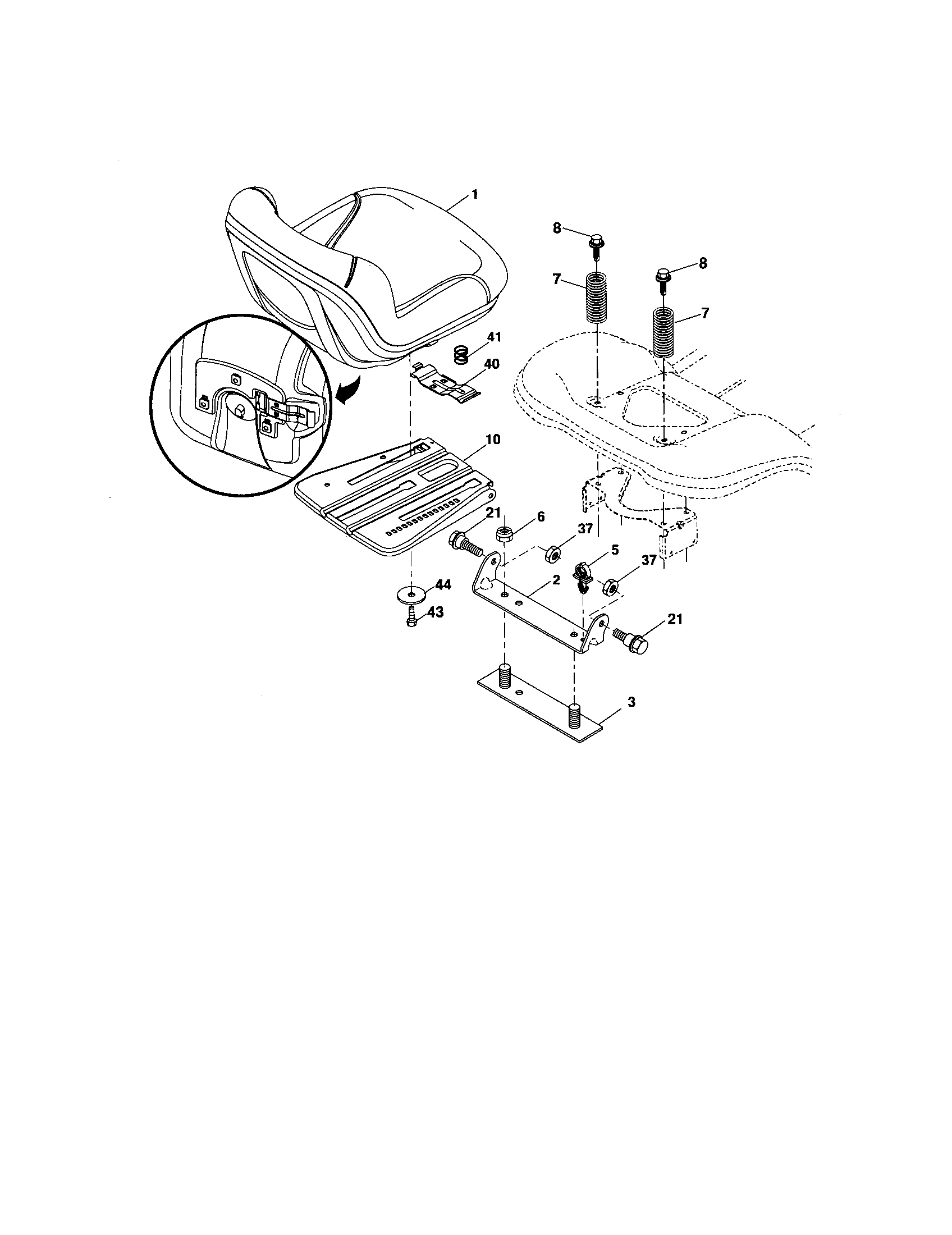 Craftsman 917276923 seat assembly diagram