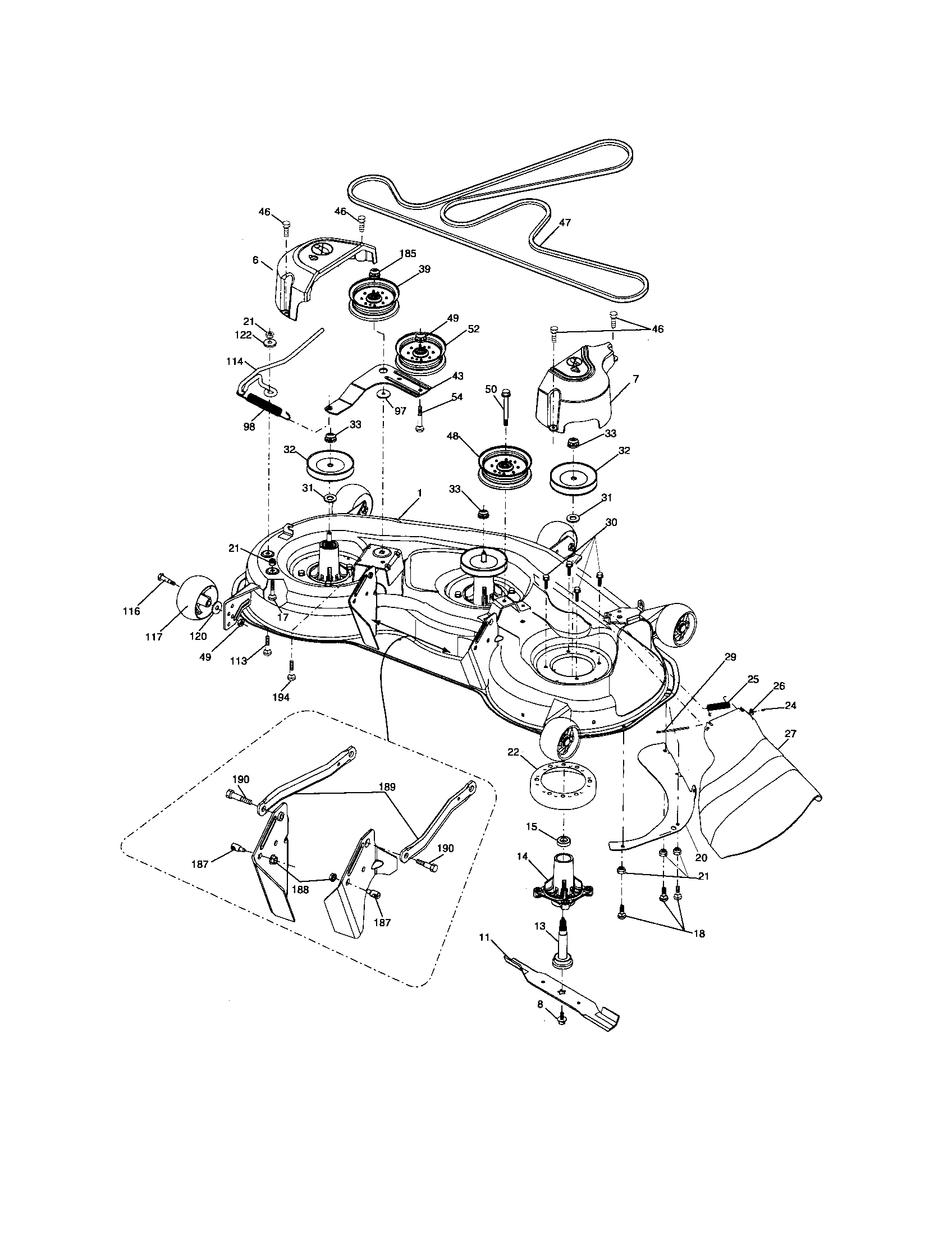 Husqvarna 917279200 mower deck diagram