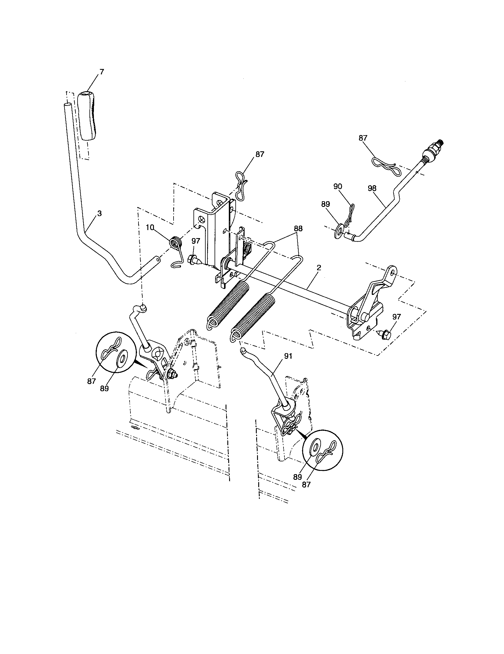 Husqvarna 917279200 mower lift diagram