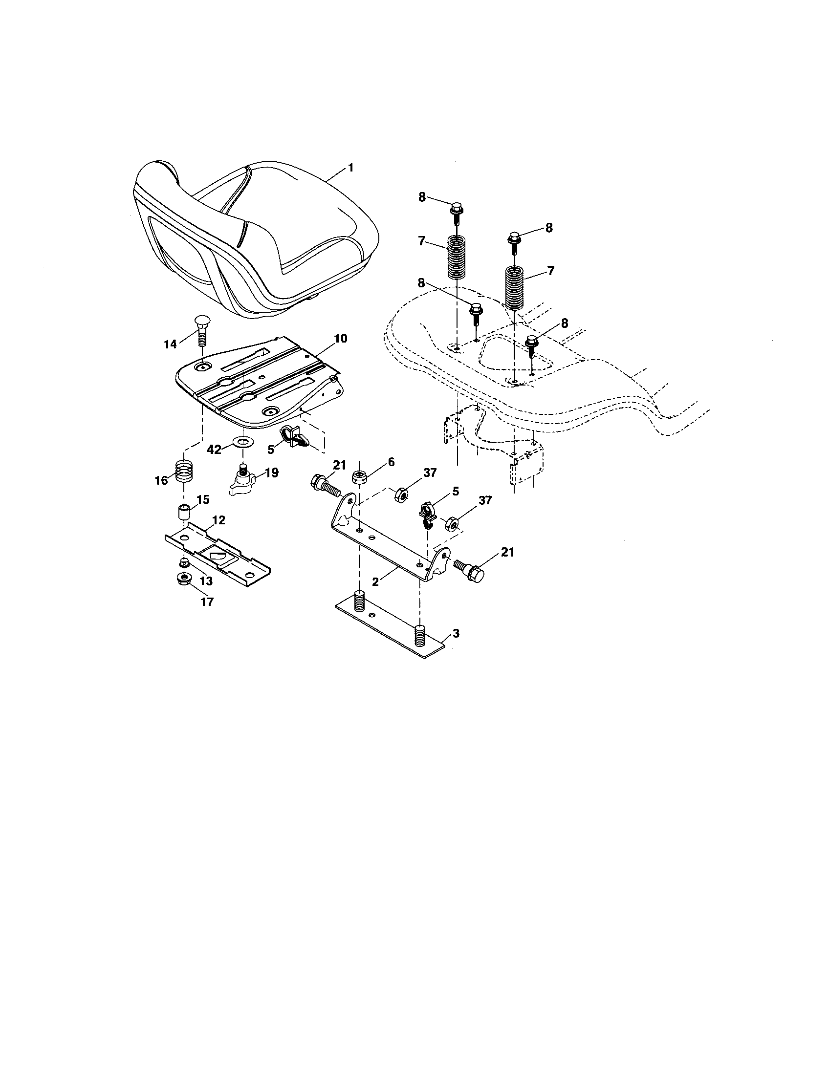 Craftsman 917276181 seat assembly diagram