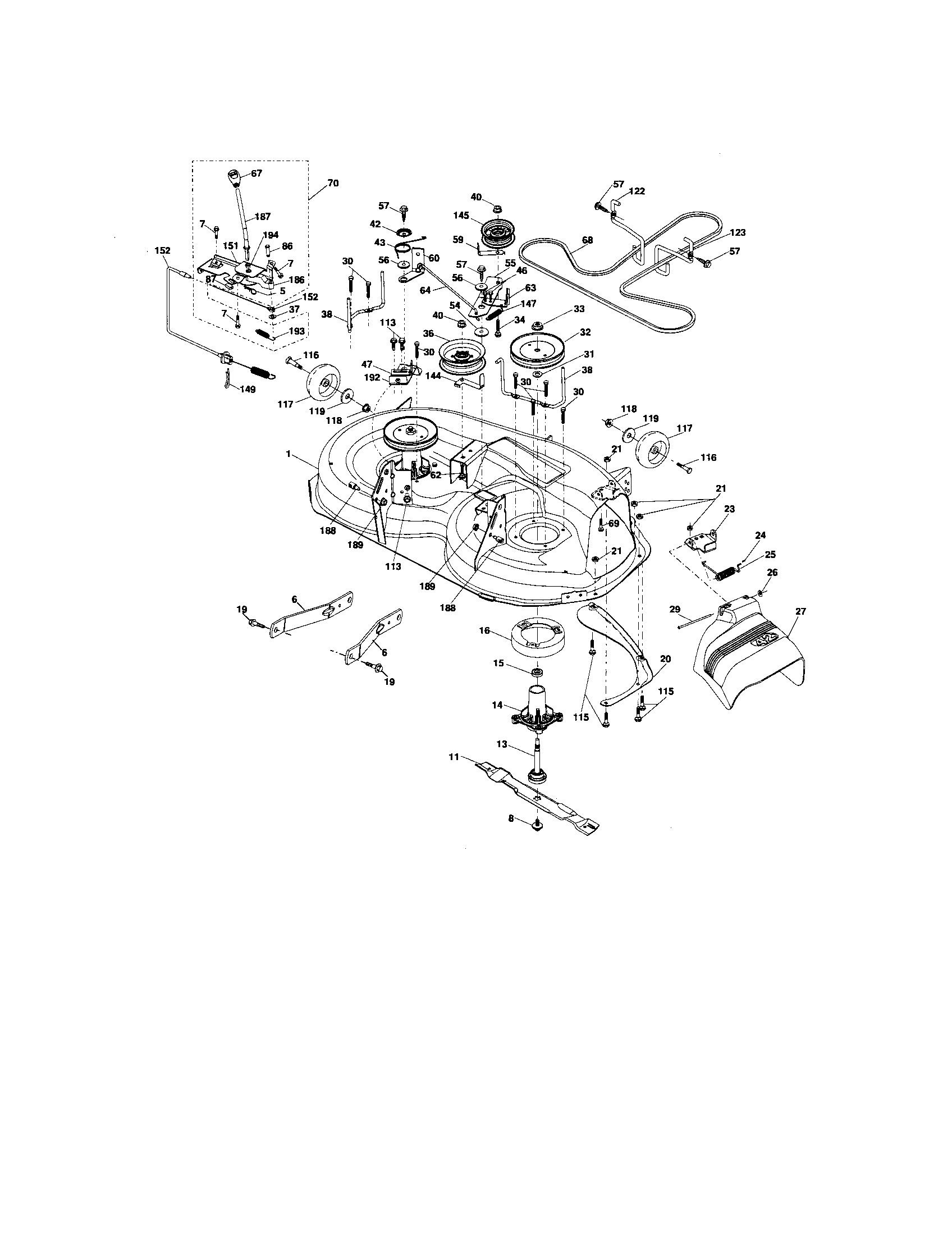 Craftsman 917276181 mower deck diagram