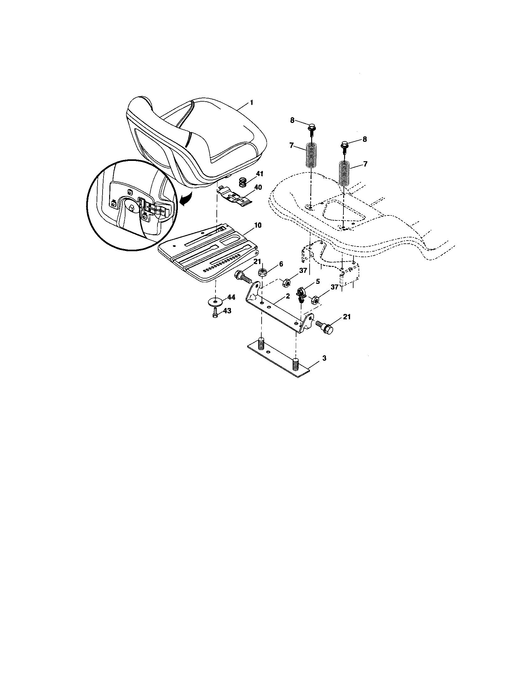 Craftsman 917276846 seat assembly diagram