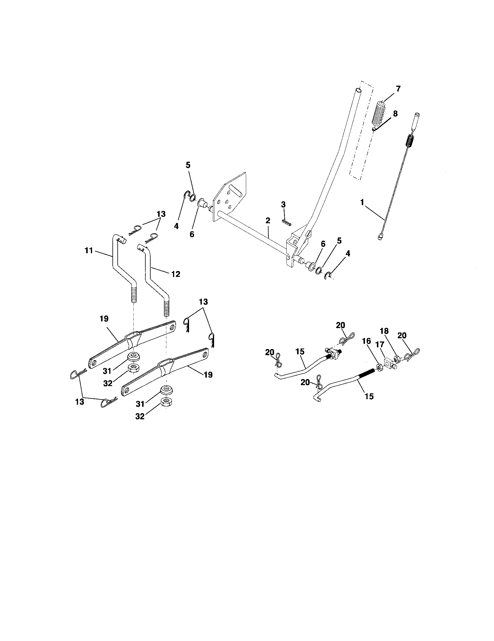 Rally 96061013000 mower lift diagram