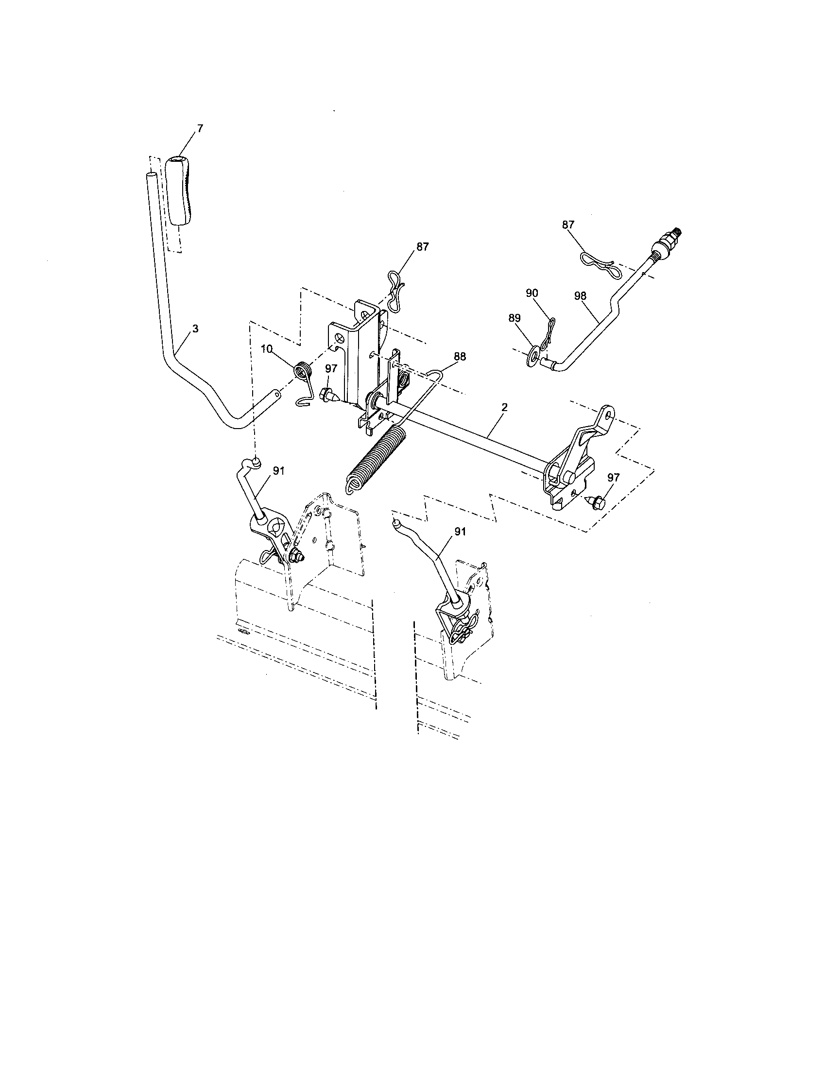 Southern States 96042001302 mower lift diagram