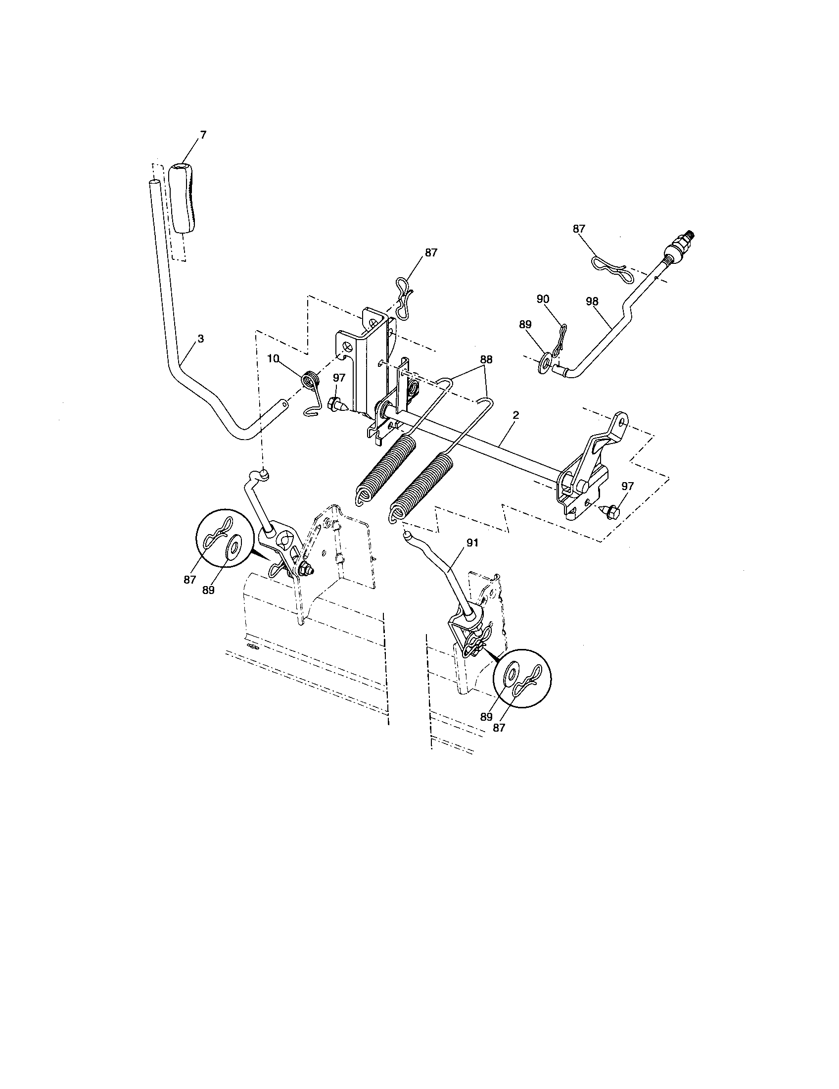 Southern States 96042001501 mower lift diagram