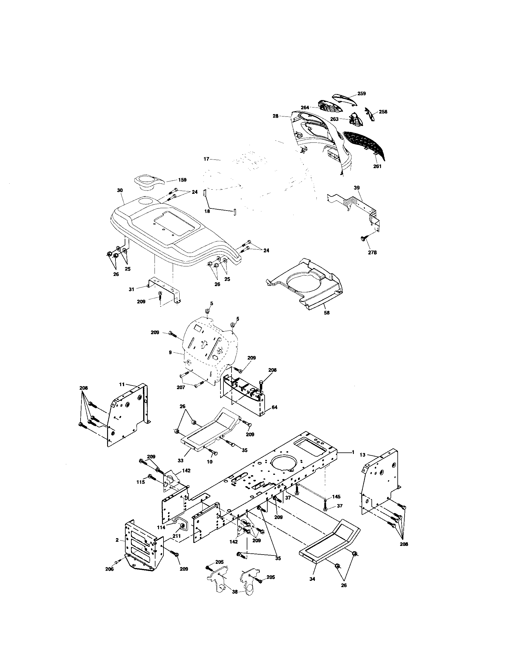 Poulan 96012000300 chassis and enclosures diagram