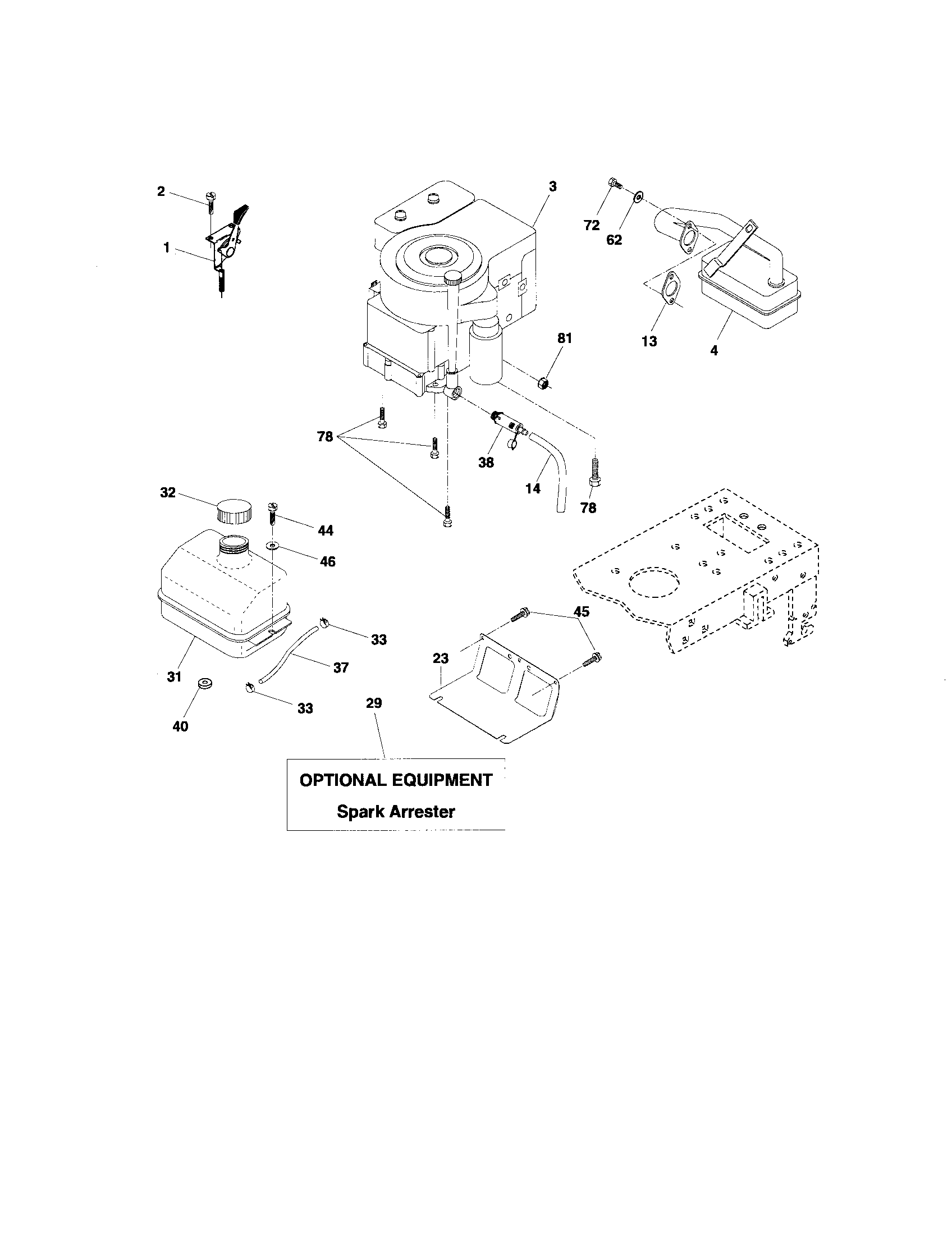 Poulan 96012000300 engine diagram