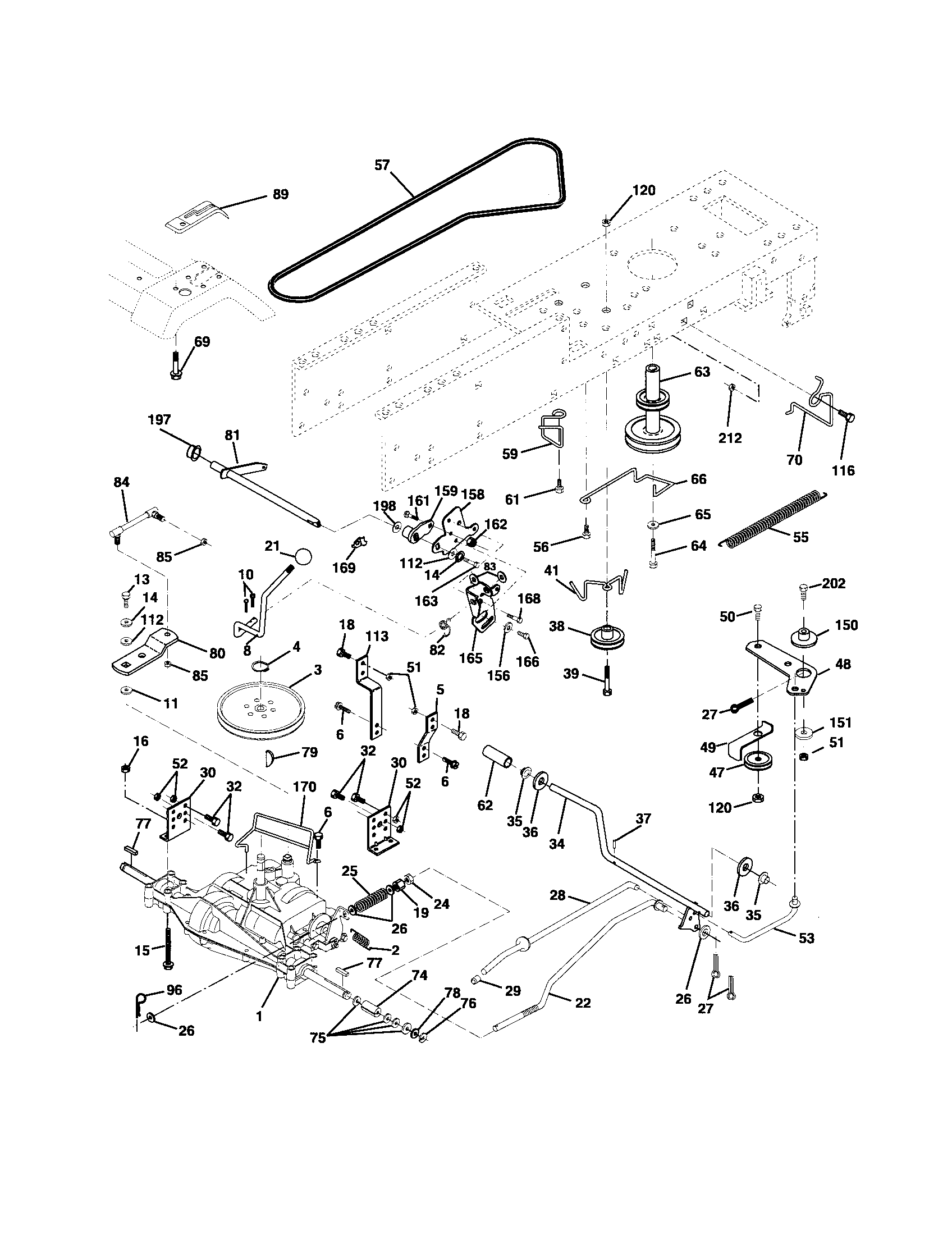 Poulan 96012001500 drive diagram