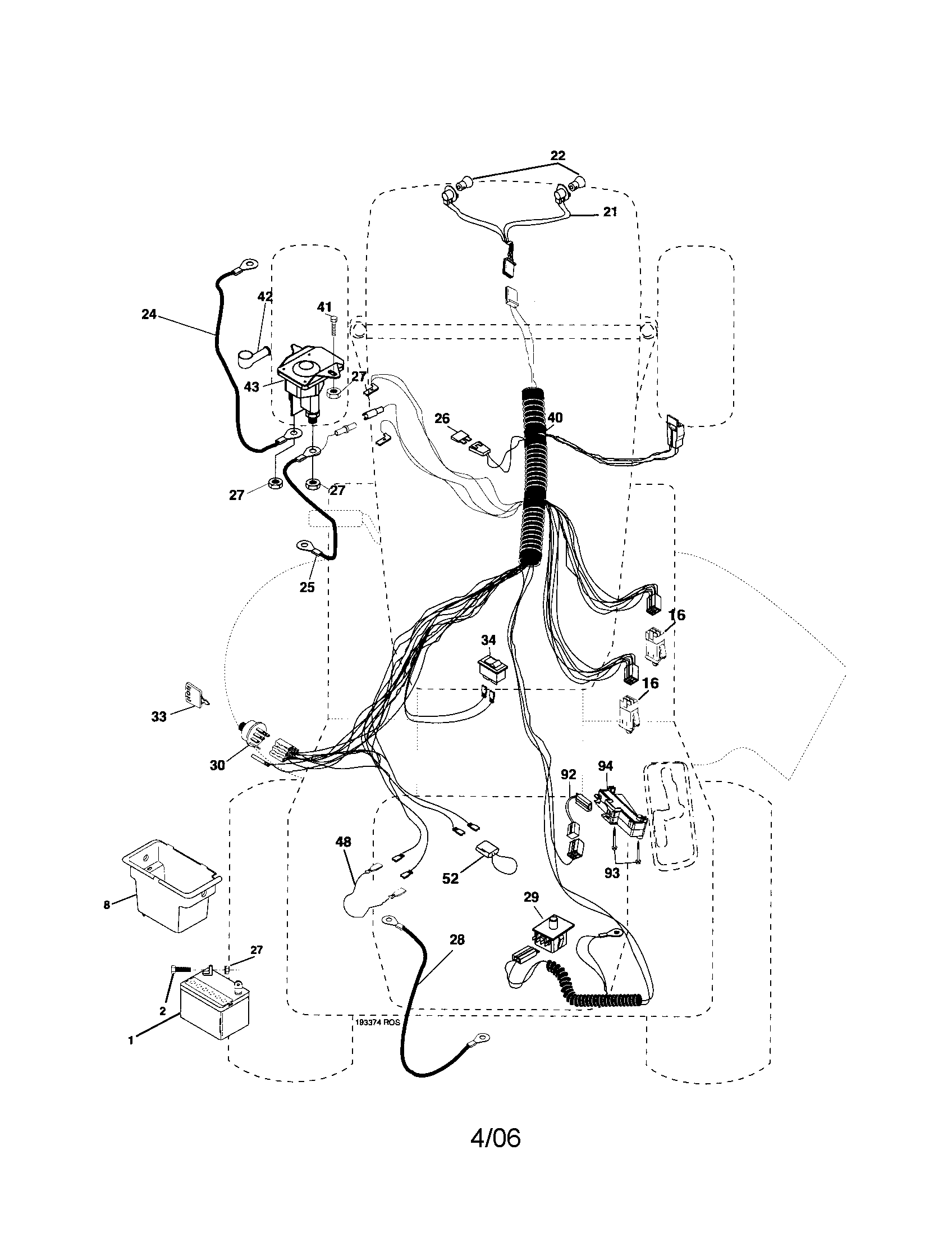 Poulan 96012001501 electrical diagram