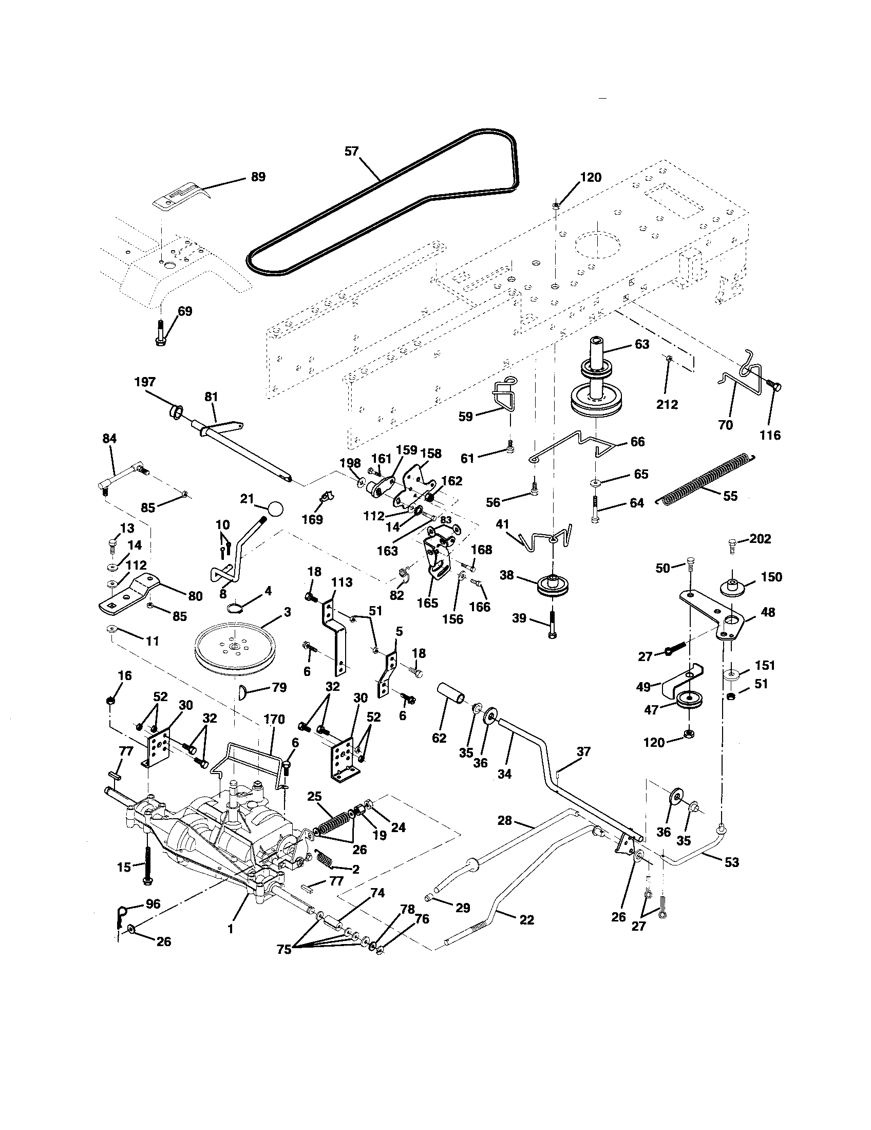 Poulan 96012001501 drive diagram