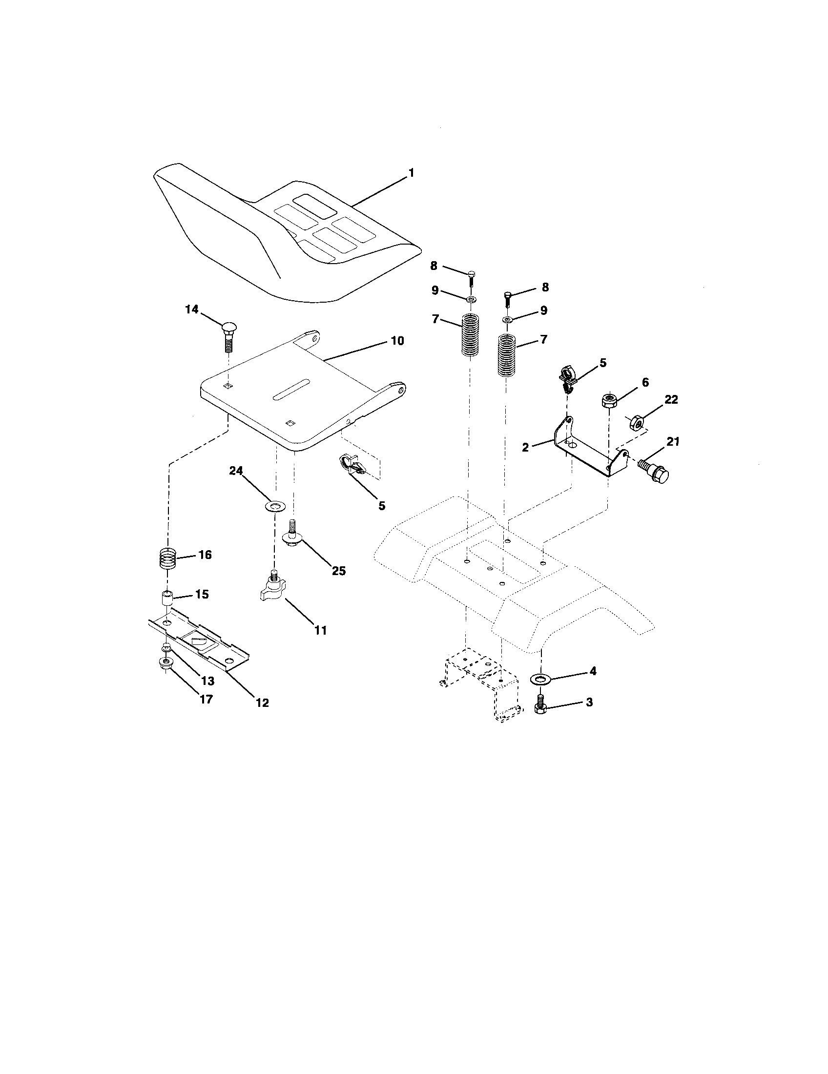 Poulan 96012001501 seat assembly diagram