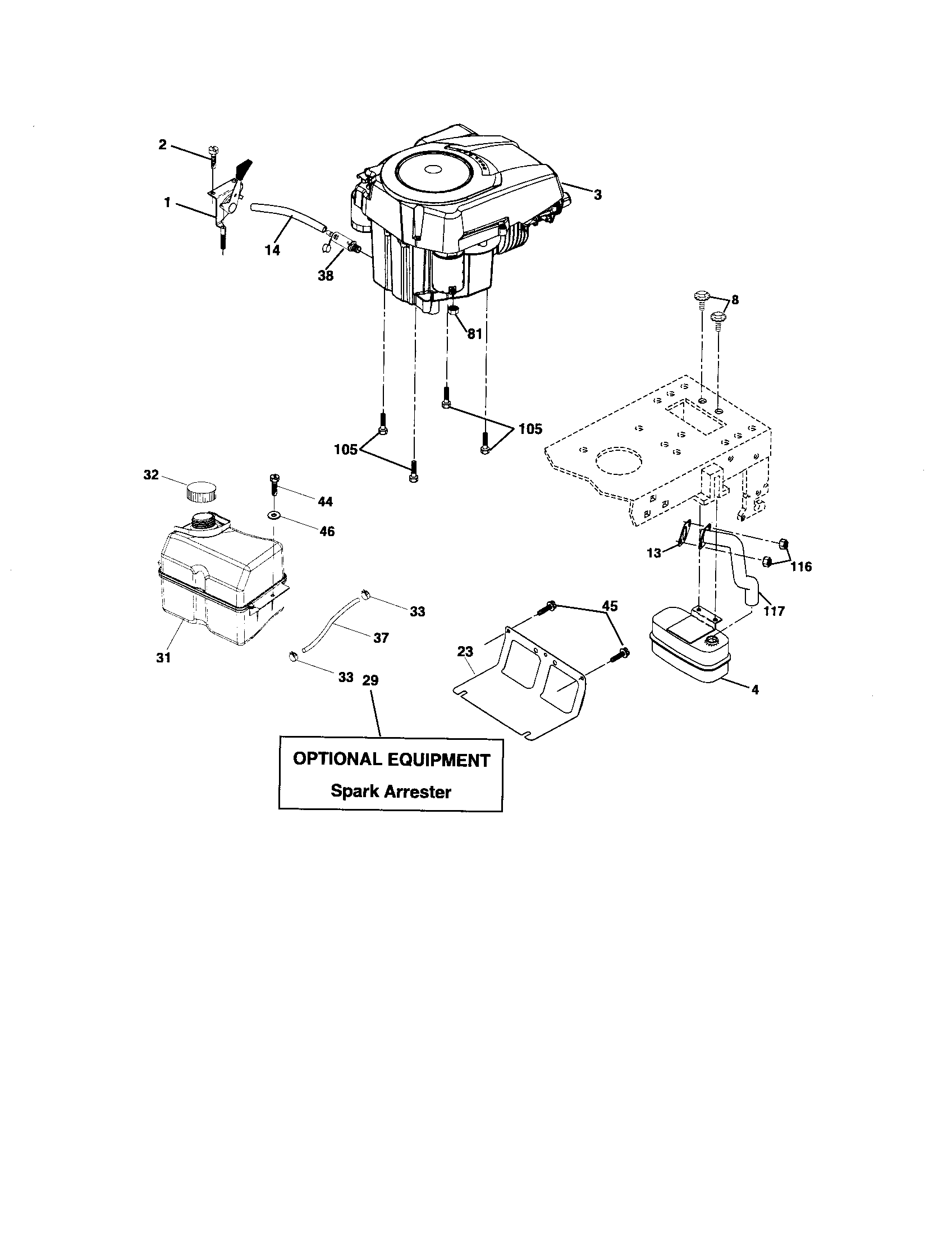 Poulan 96012001501 engine diagram