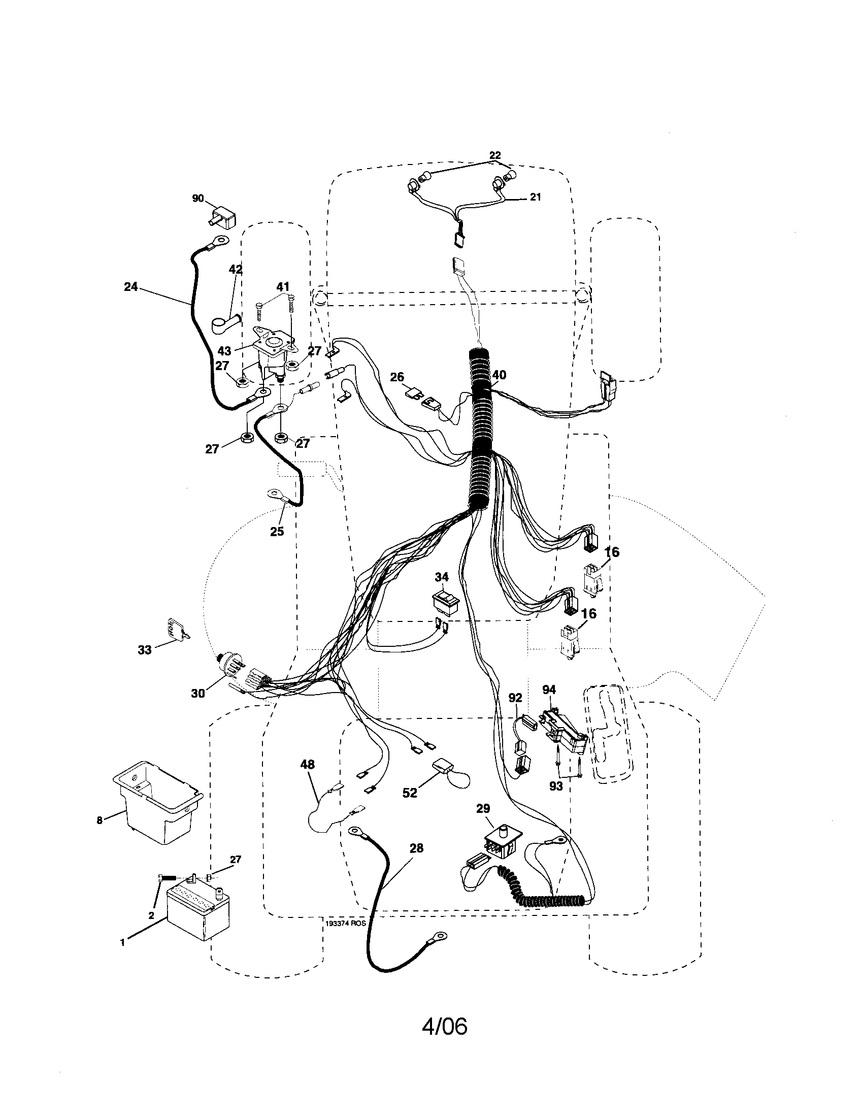 Poulan 96012001601 electrical diagram