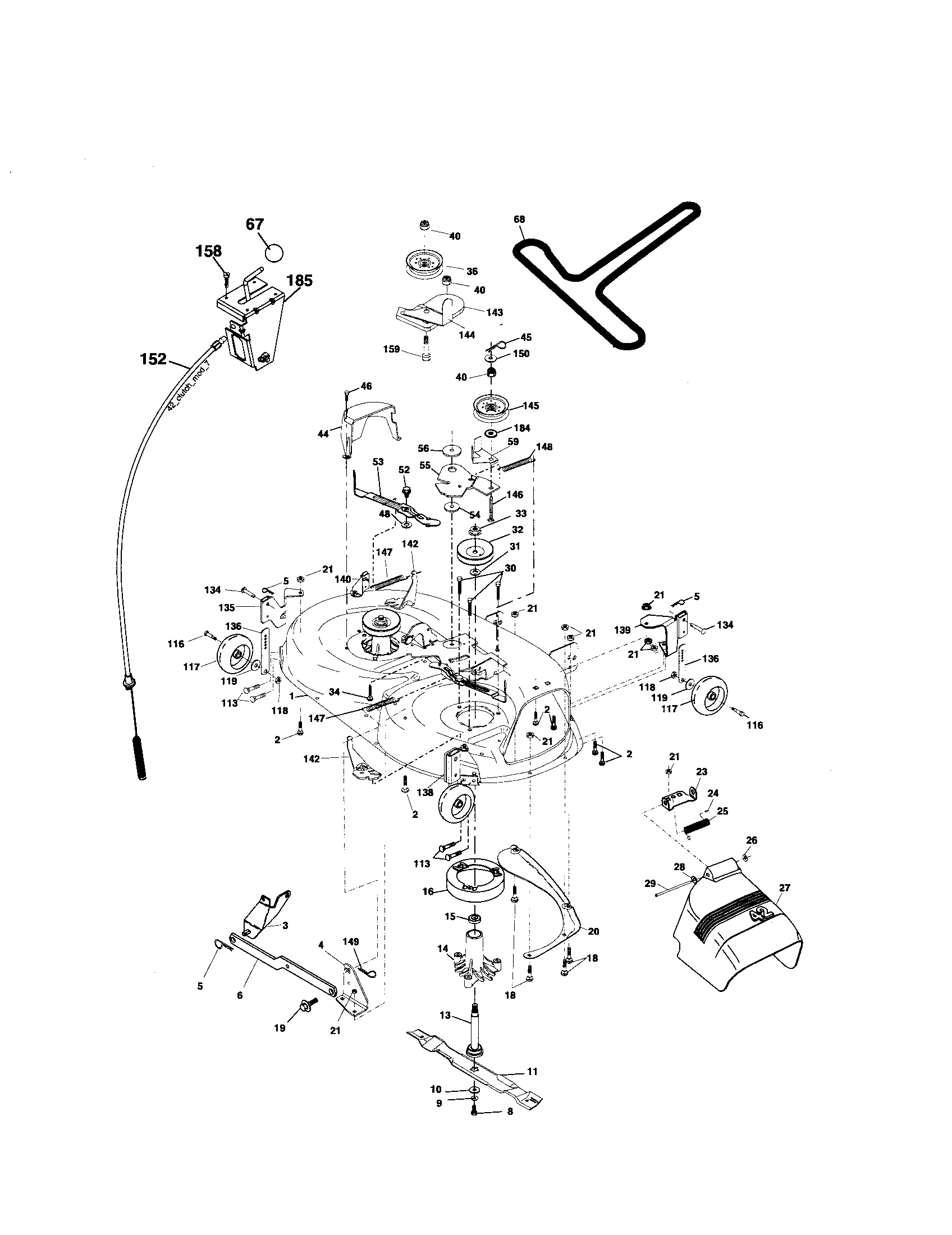 Poulan 96012001601 mower deck diagram