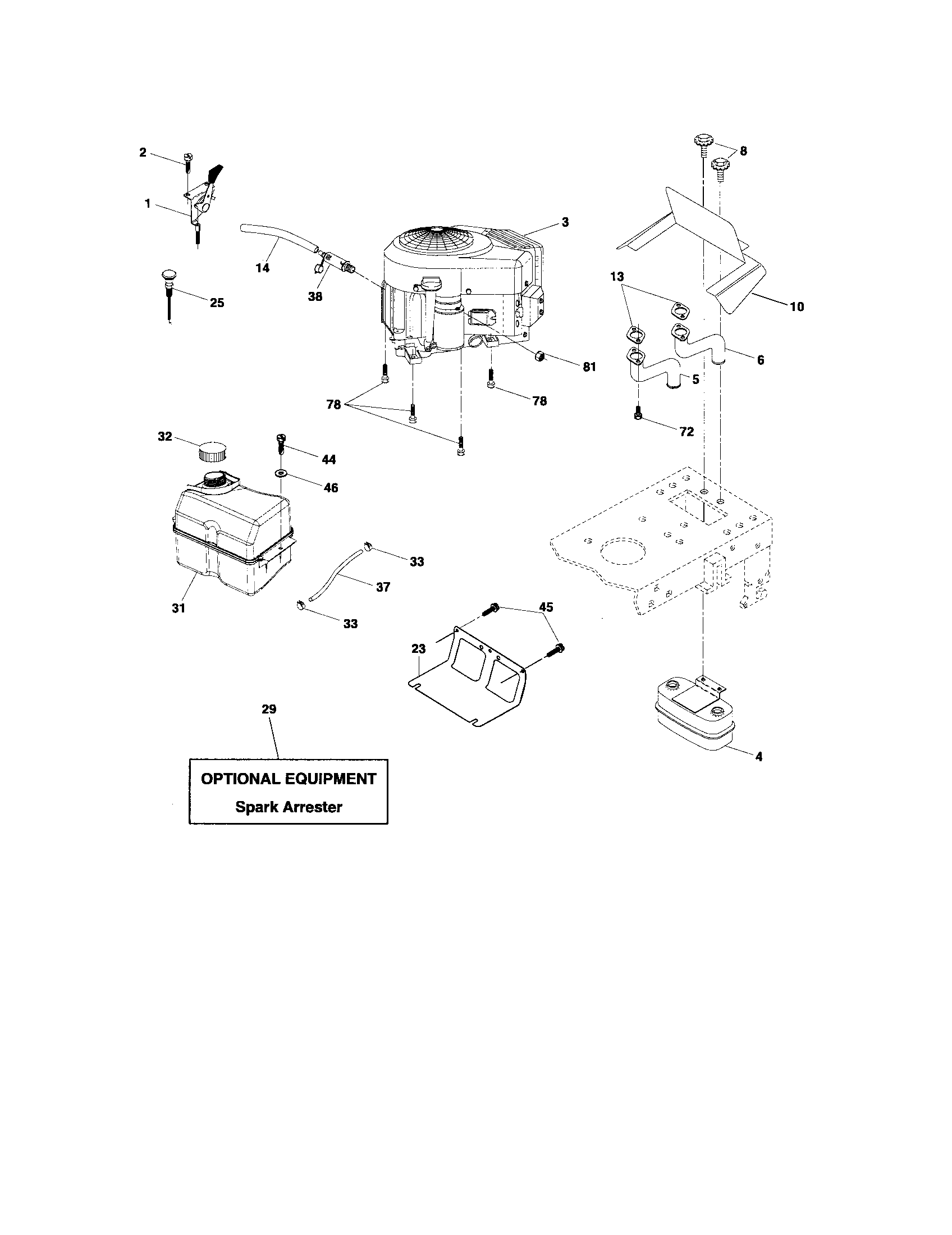 Poulan 96016000302 engine diagram