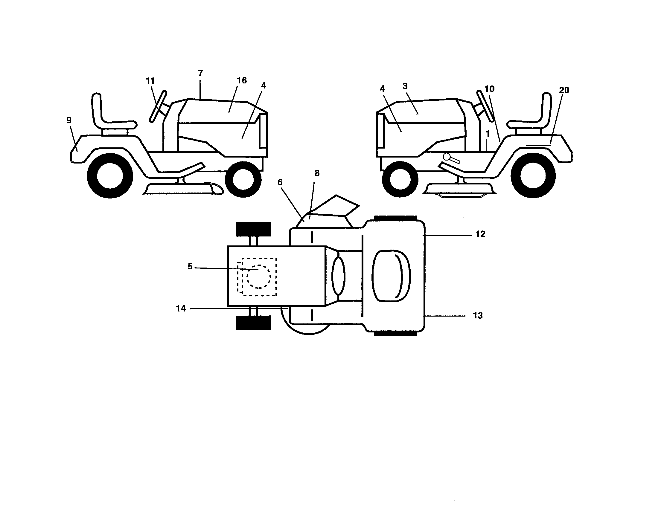 Poulan 96016000302 decals diagram
