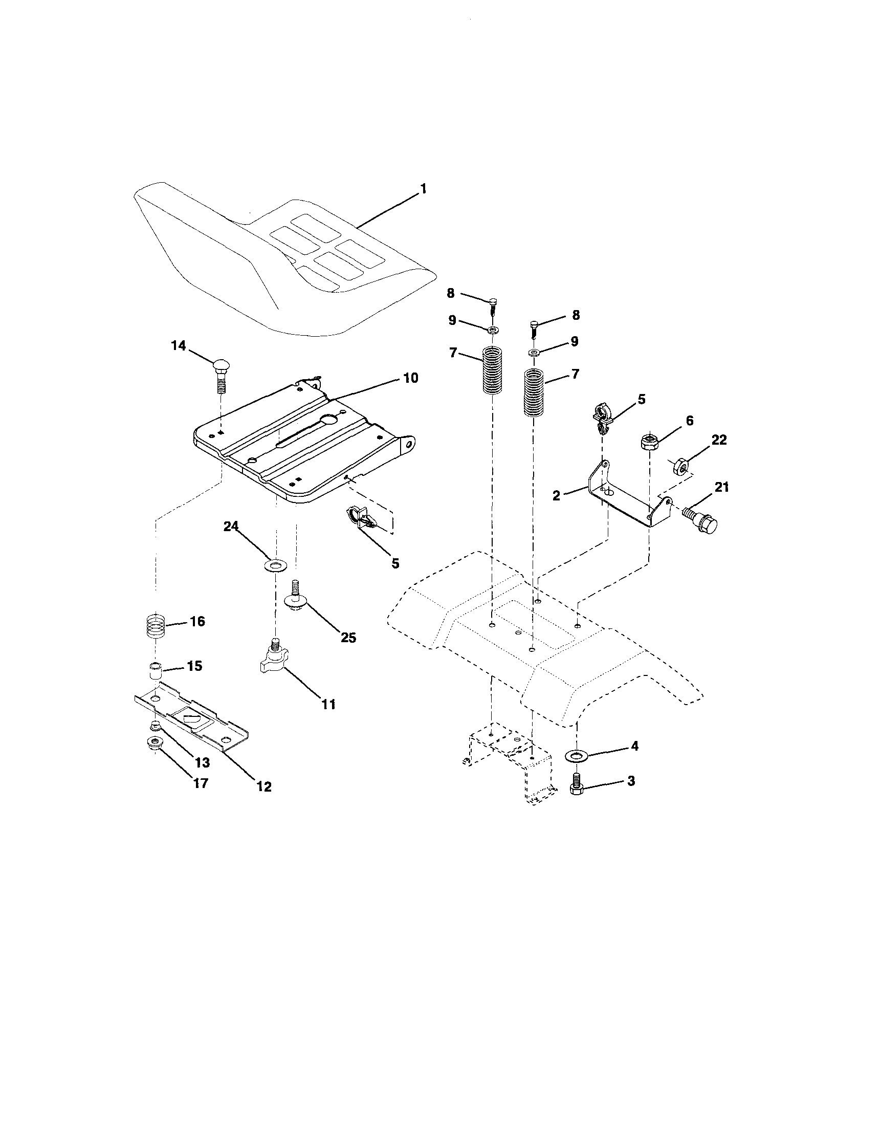 Poulan 96012000302 seat assembly diagram