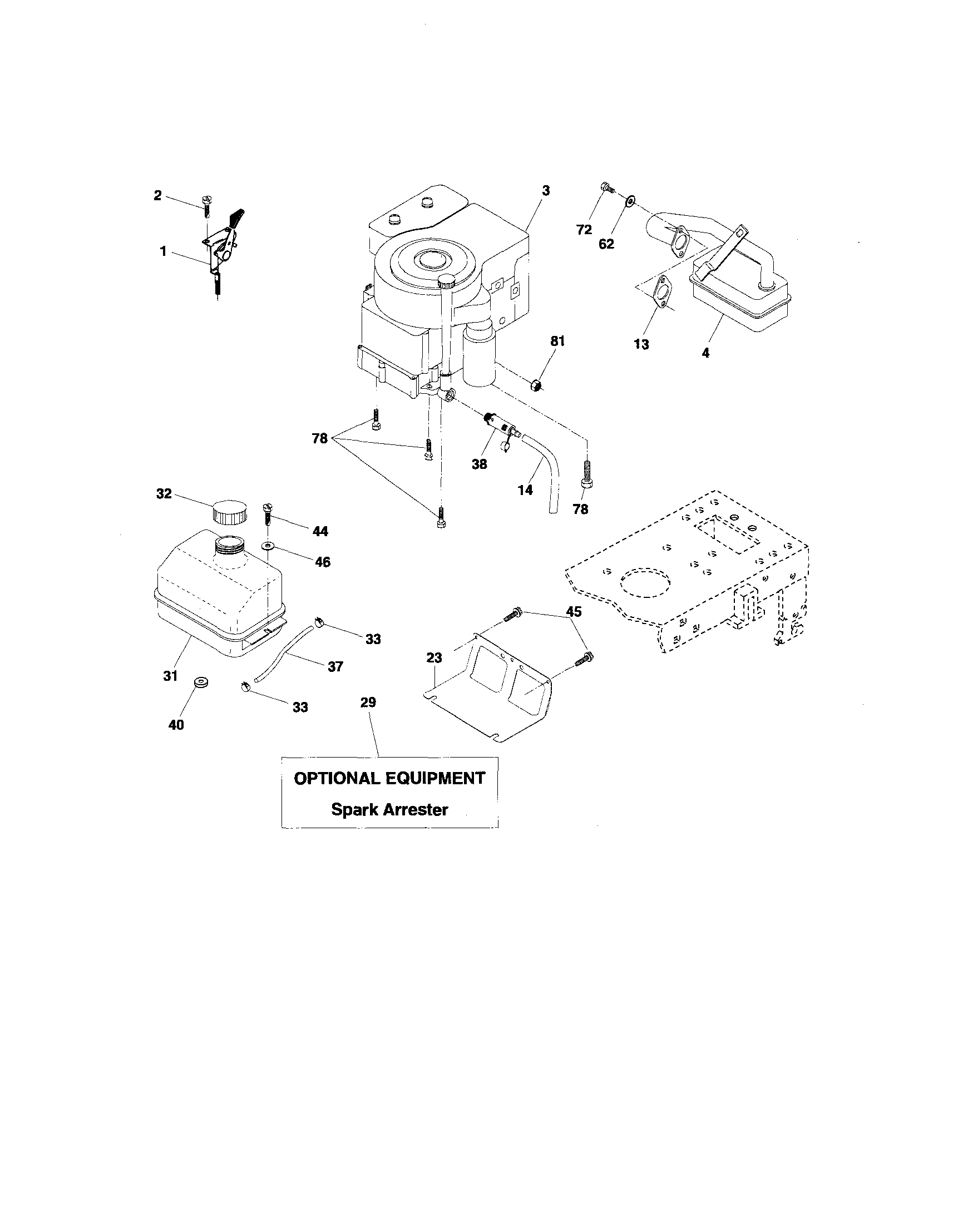 Poulan 96012000302 engine diagram