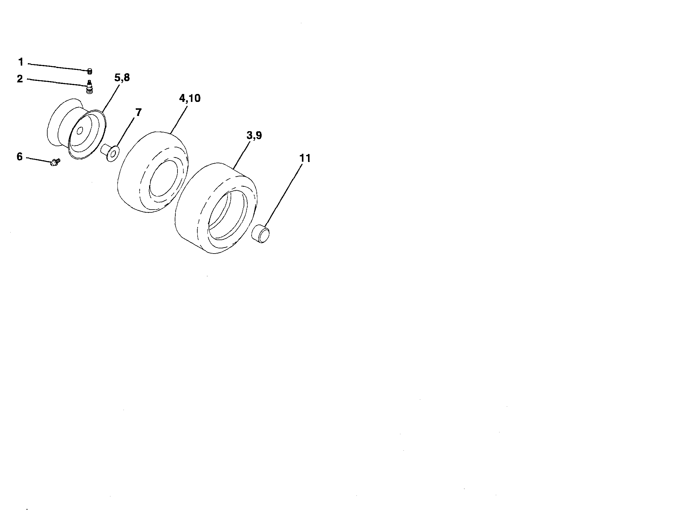 Poulan 96012000302 tires and wheels diagram