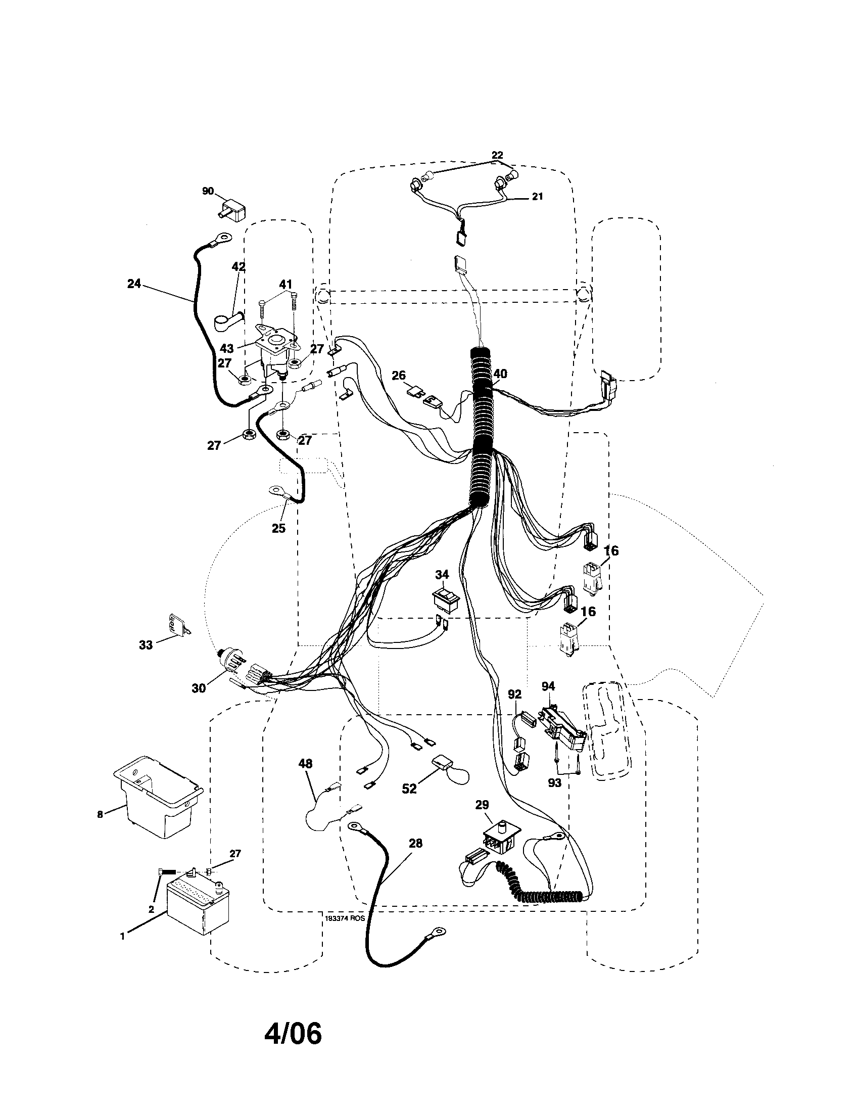 Poulan 96012000400 electrical diagram