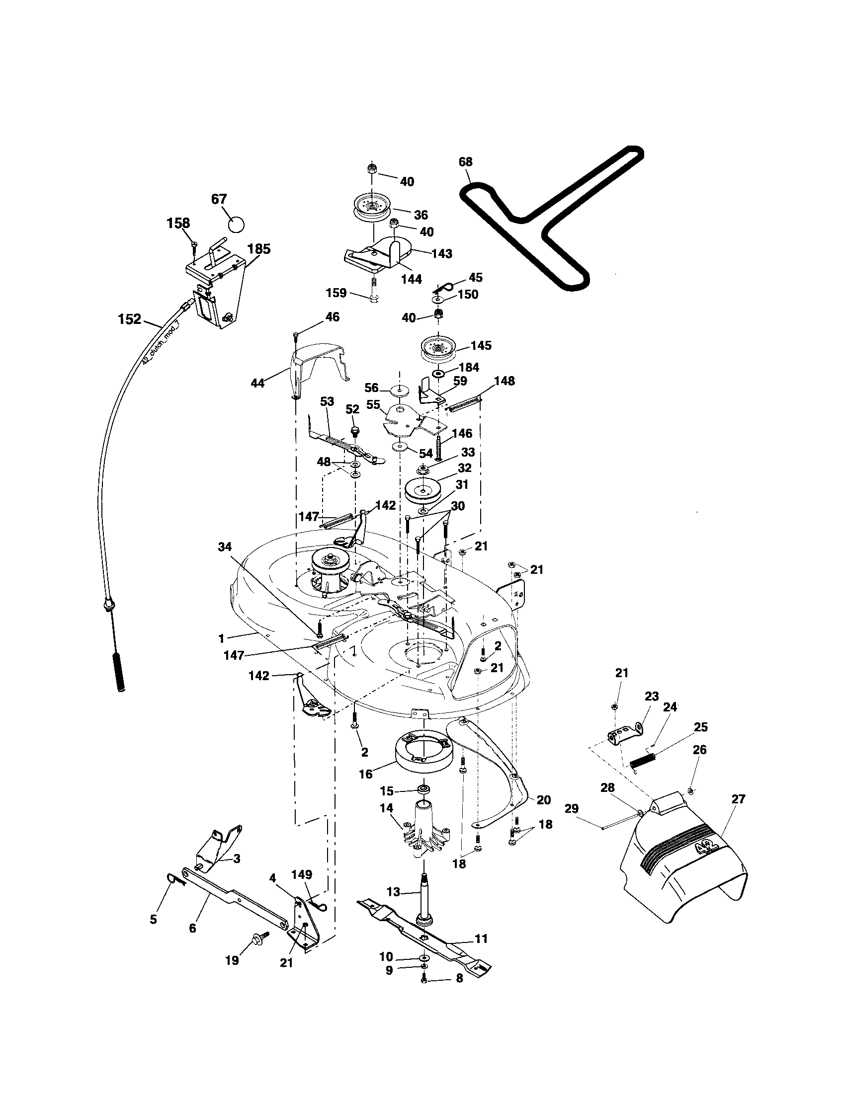 Poulan 96012000400 mower deck diagram