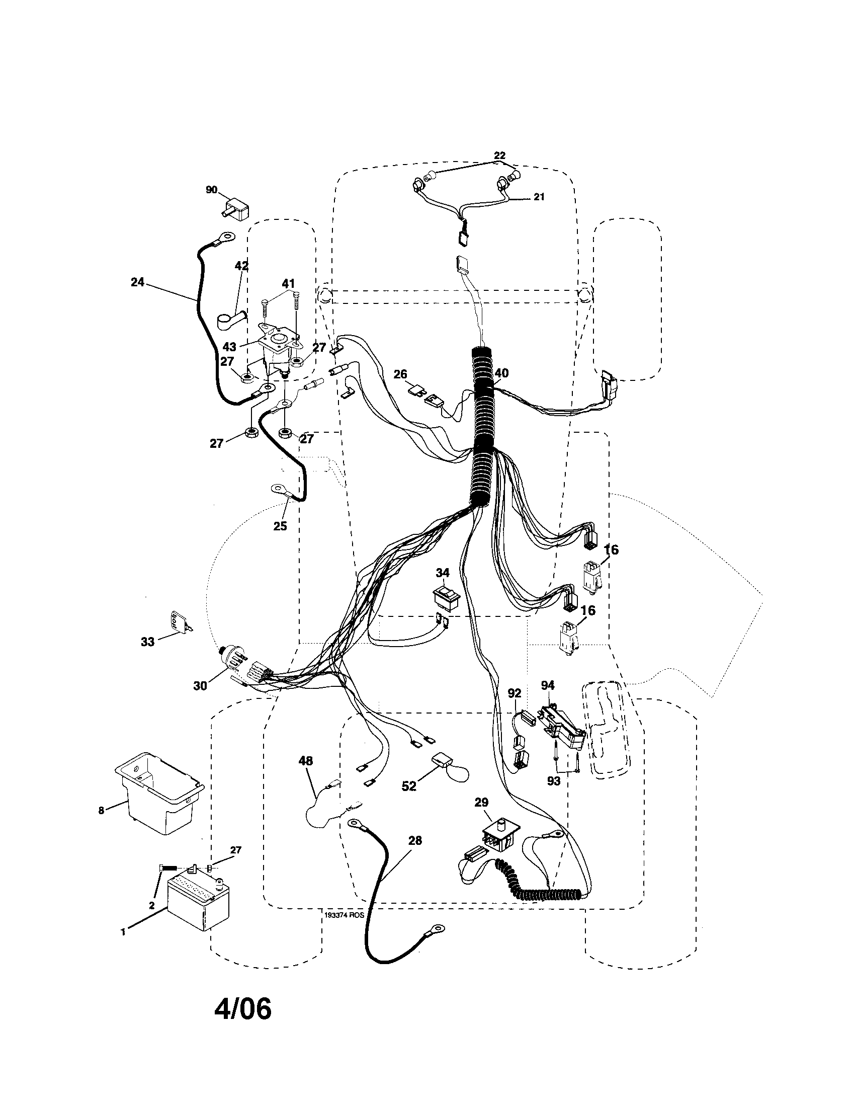 Poulan 96012000401 electrical diagram