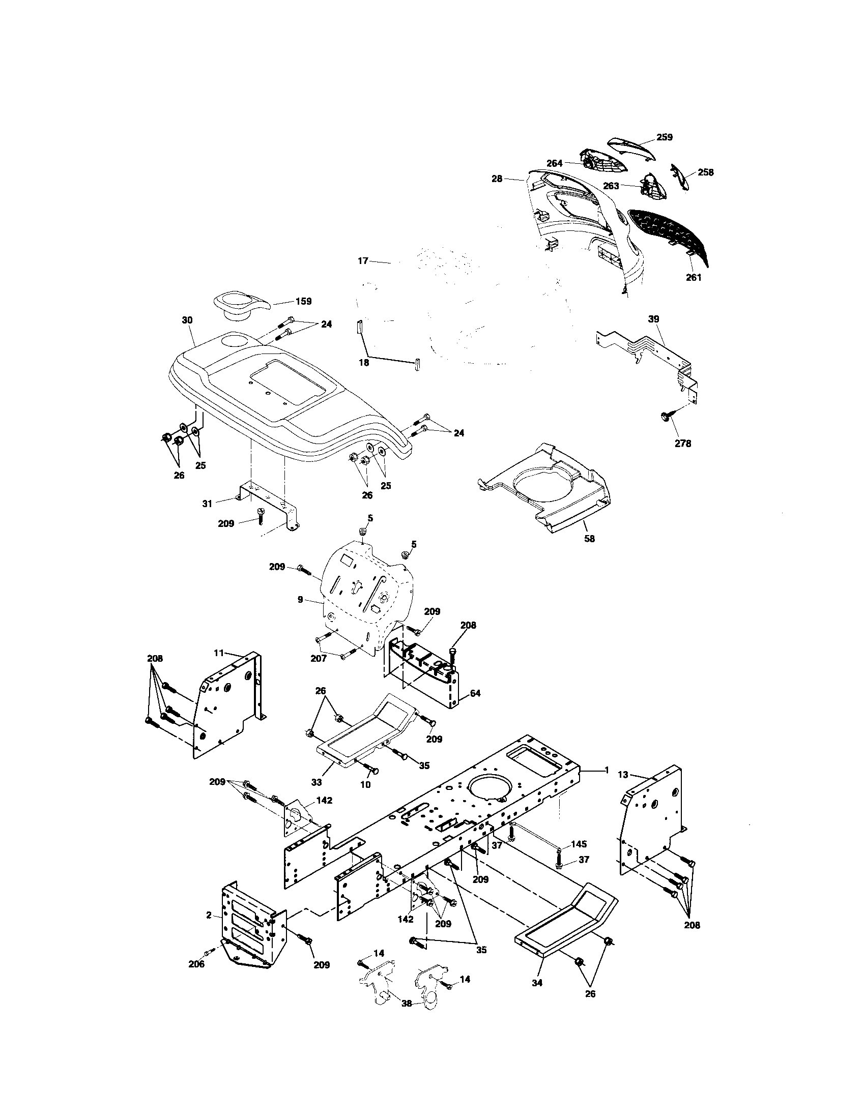 Poulan 96012000401 chassis diagram