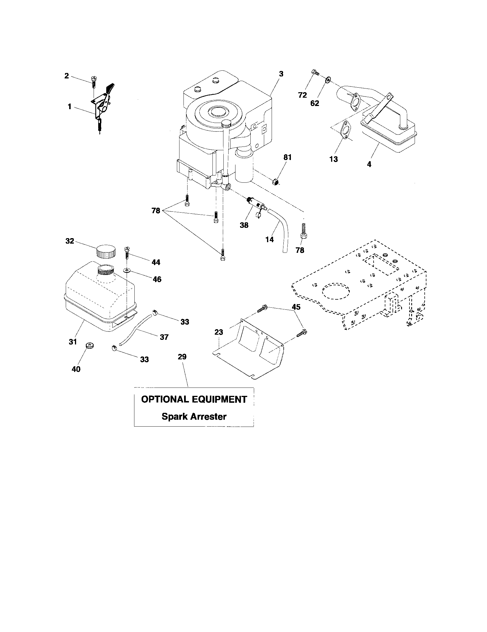 Poulan 96012000401 engine diagram